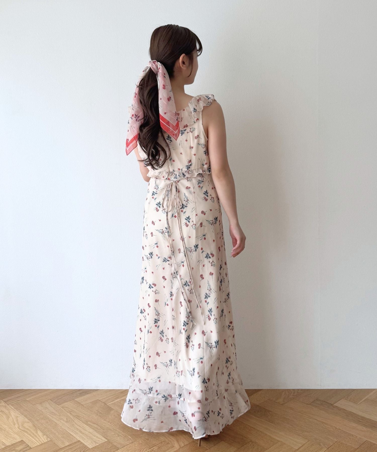 シアーシフォンフラワースカーフ
