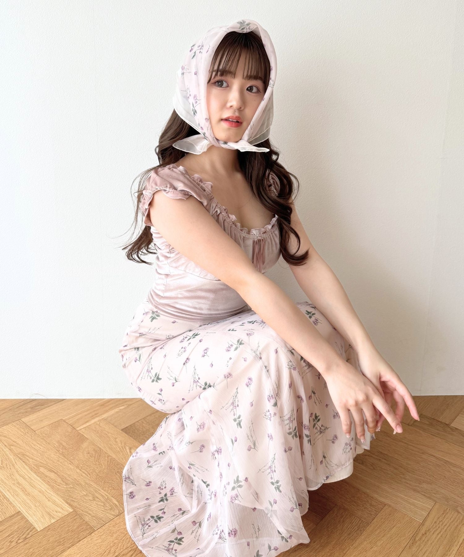 シアーシフォンフラワースカート