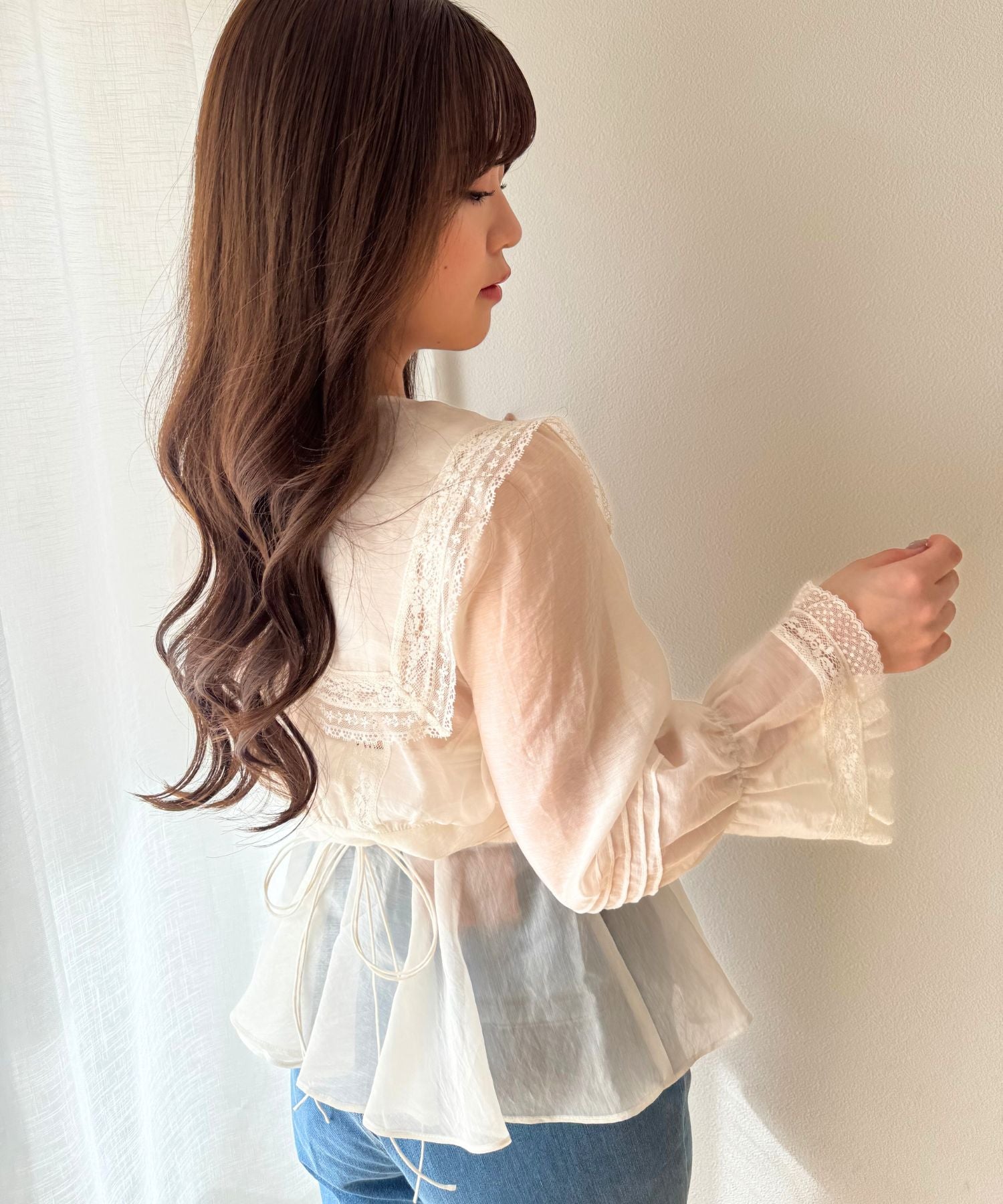 【予約】セーラーカラーレースブラウス