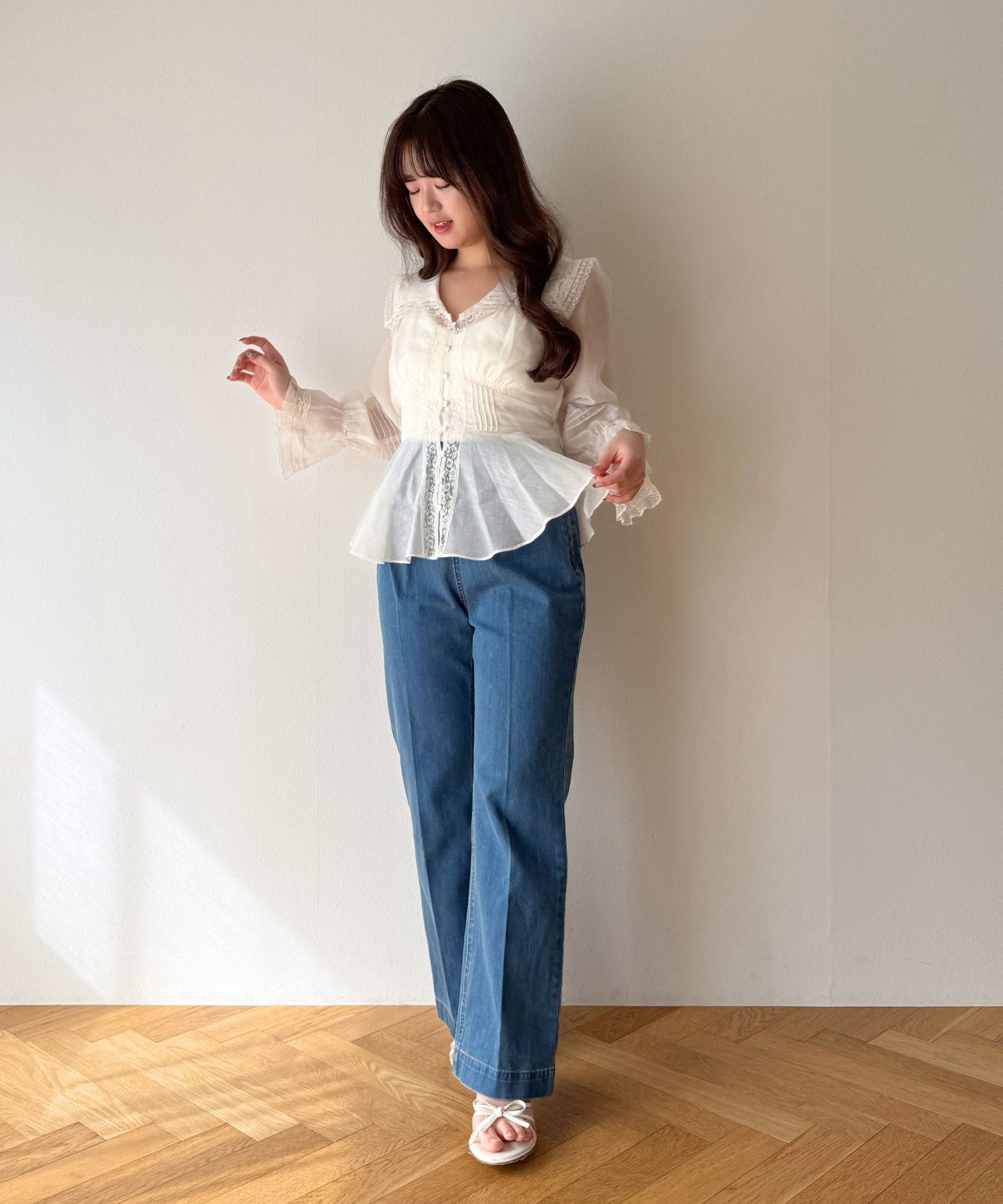 【予約】セーラーカラーレースブラウス