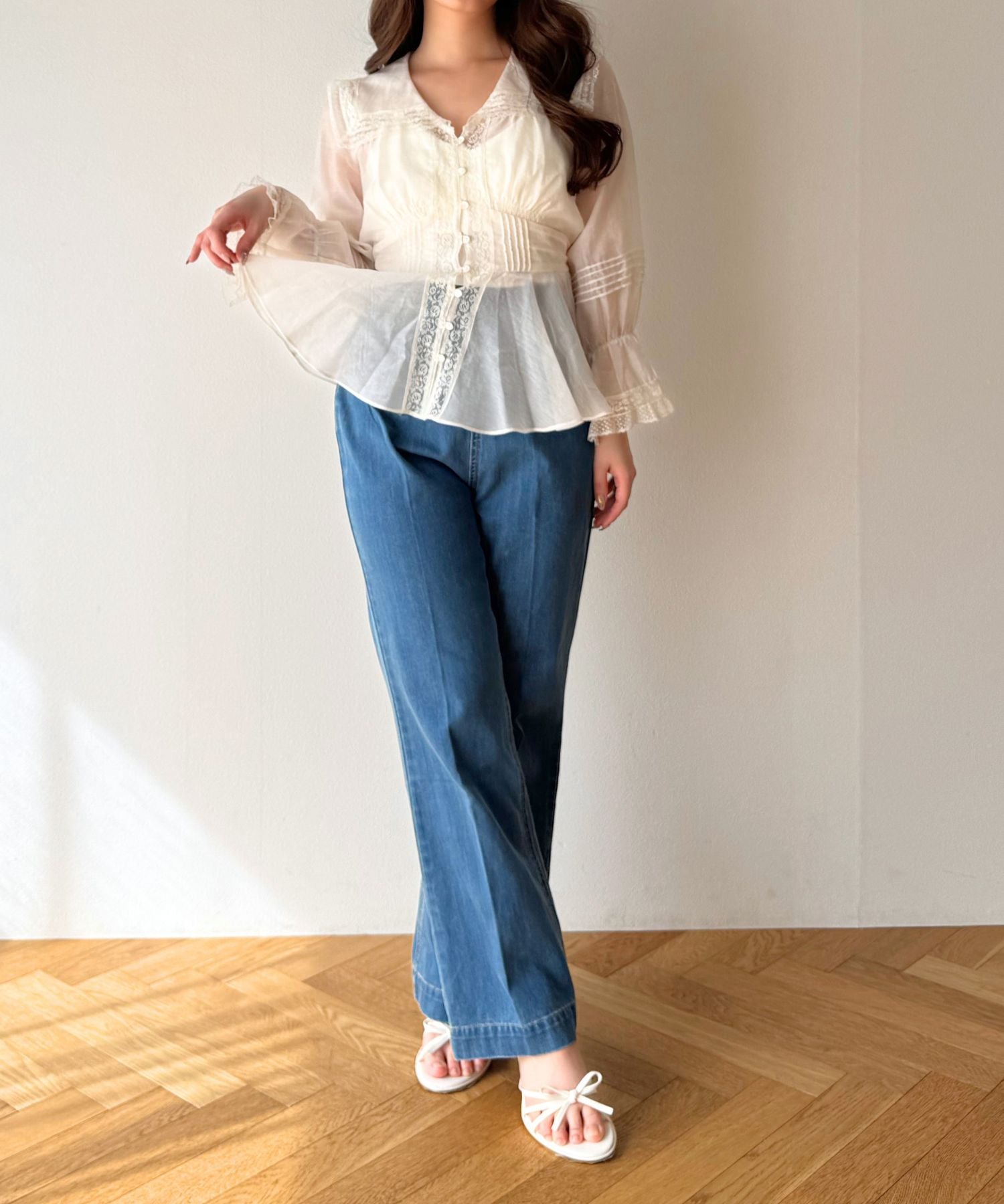 【予約】セーラーカラーレースブラウス