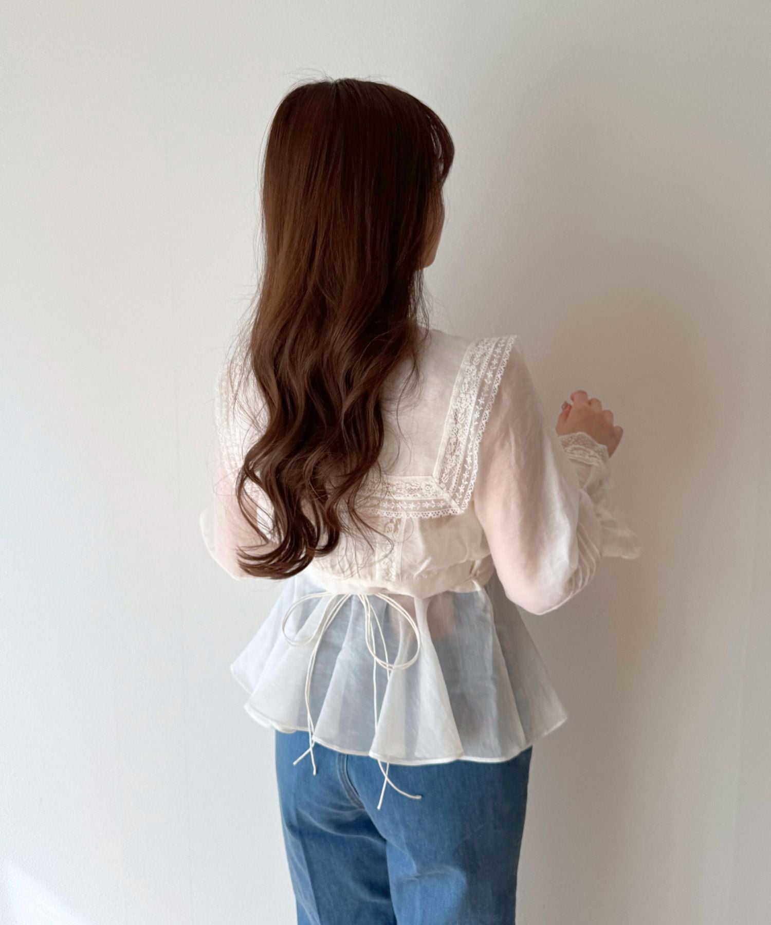 【予約】セーラーカラーレースブラウス