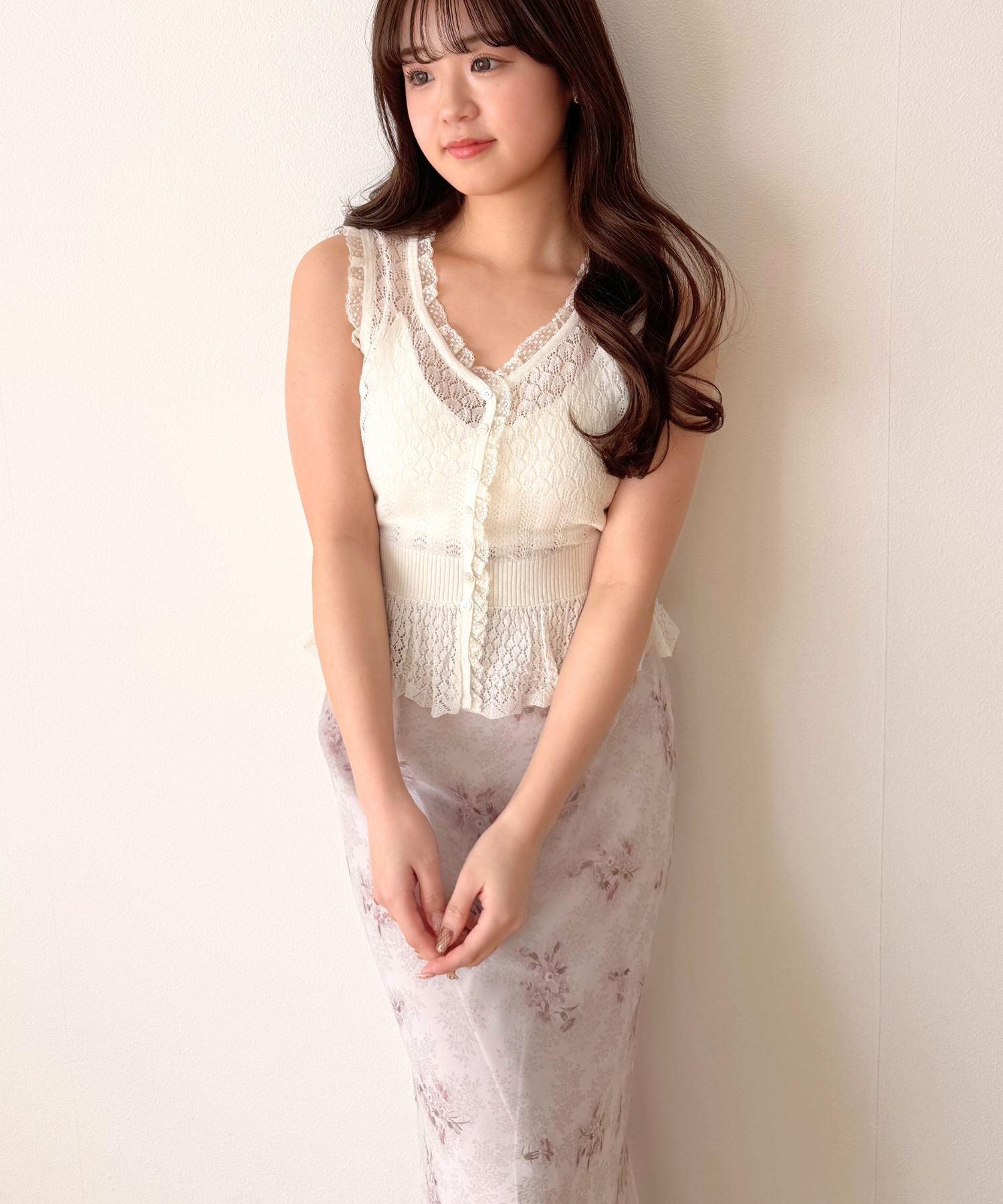 シアーアイレットMIXニット