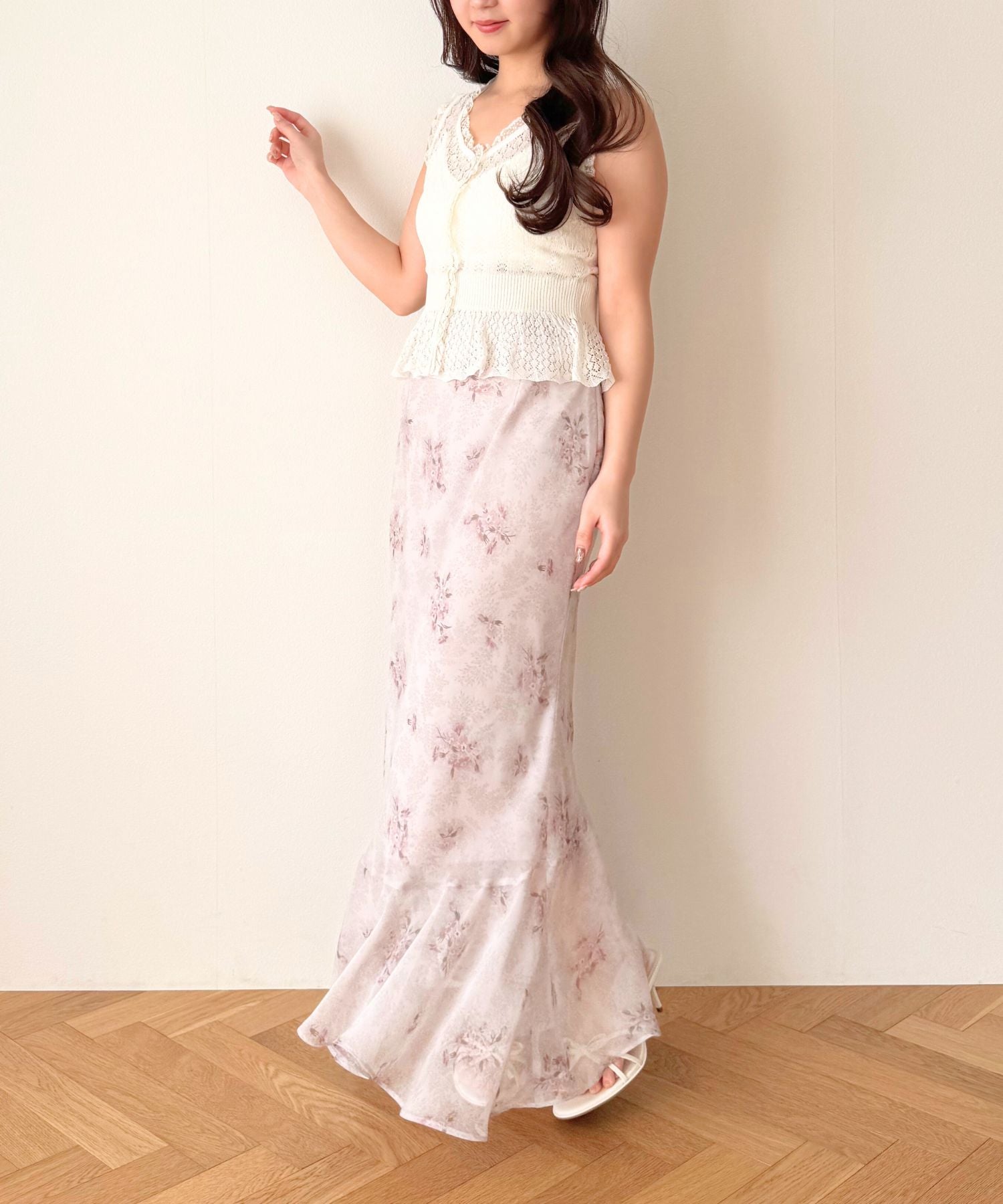 シアーアイレットMIXニット