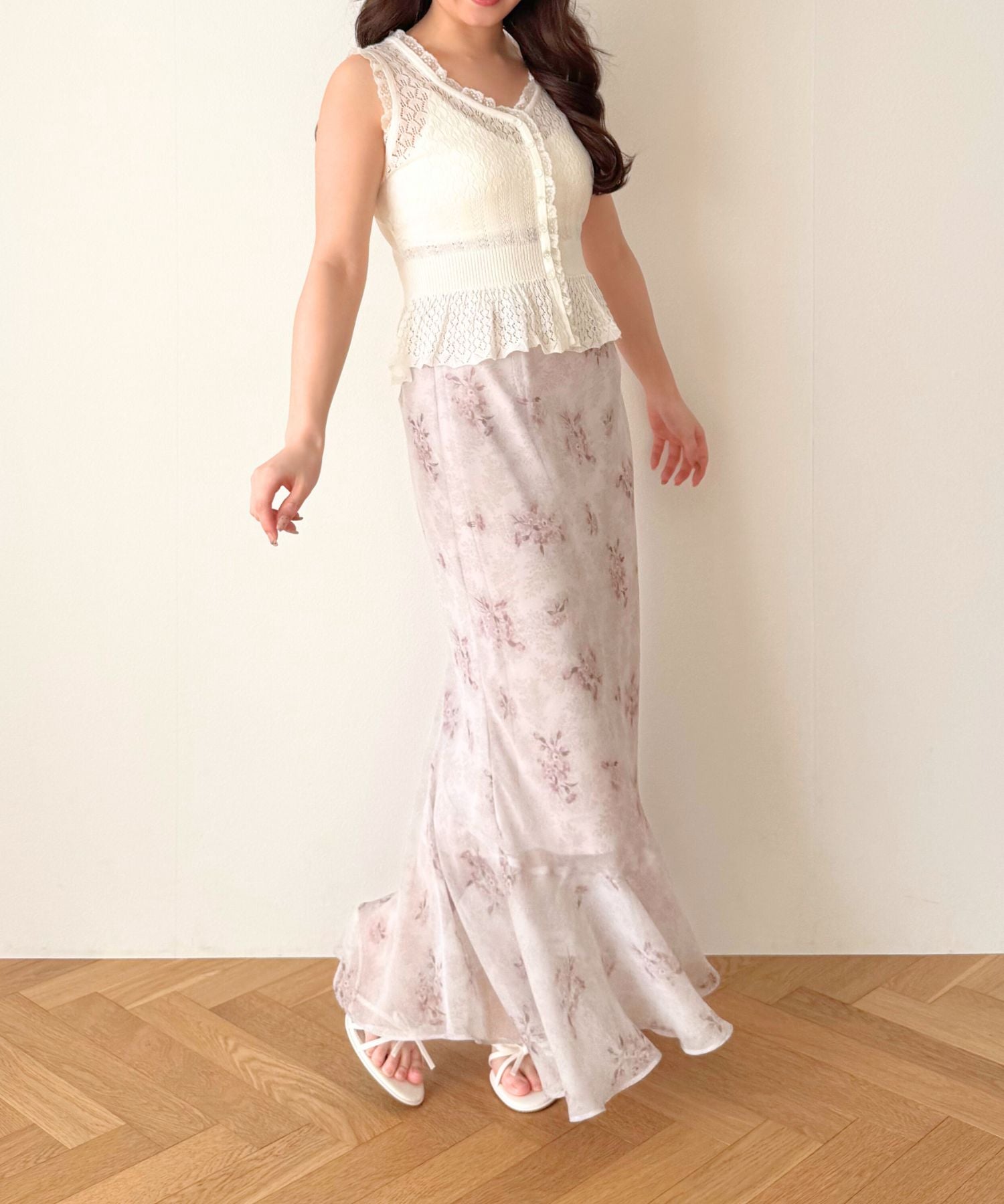 シアーアイレットMIXニット