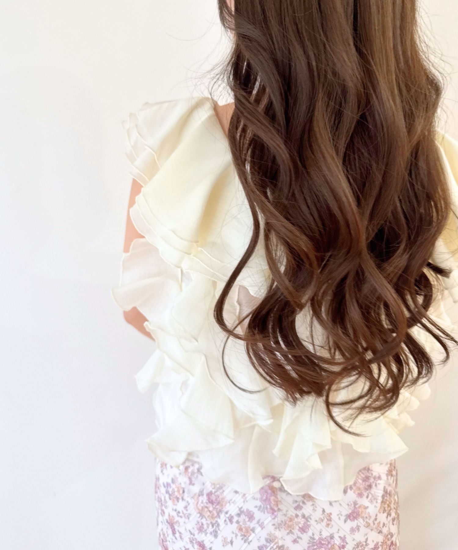 シアーフレアフリルブラウス