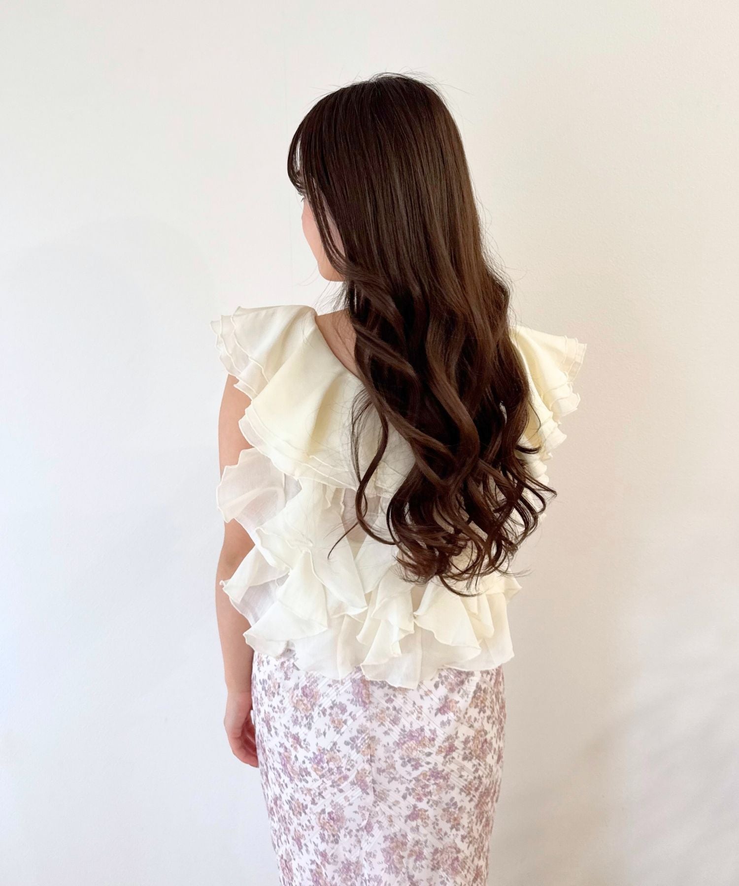 シアーフレアフリルブラウス