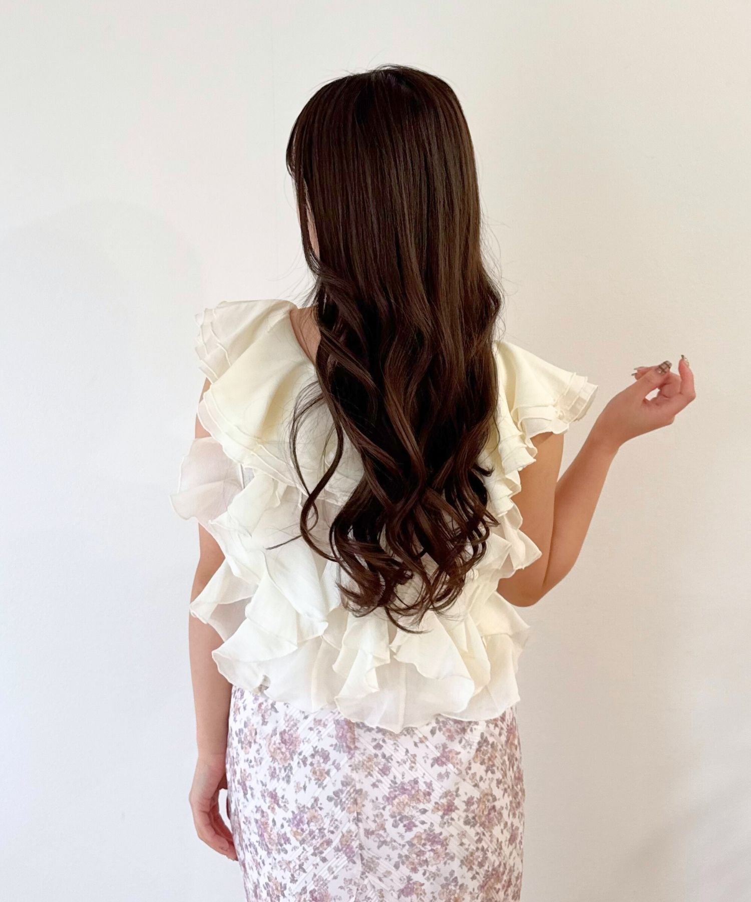 【予約】シアーフレアフリルブラウス