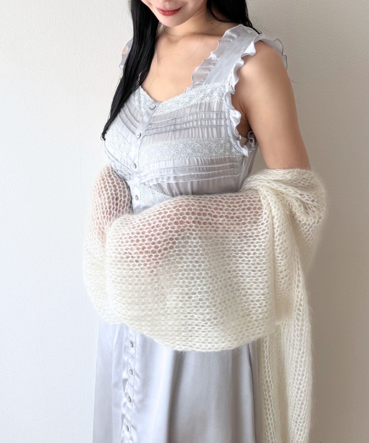 2wayキッドモヘヤシアーニット