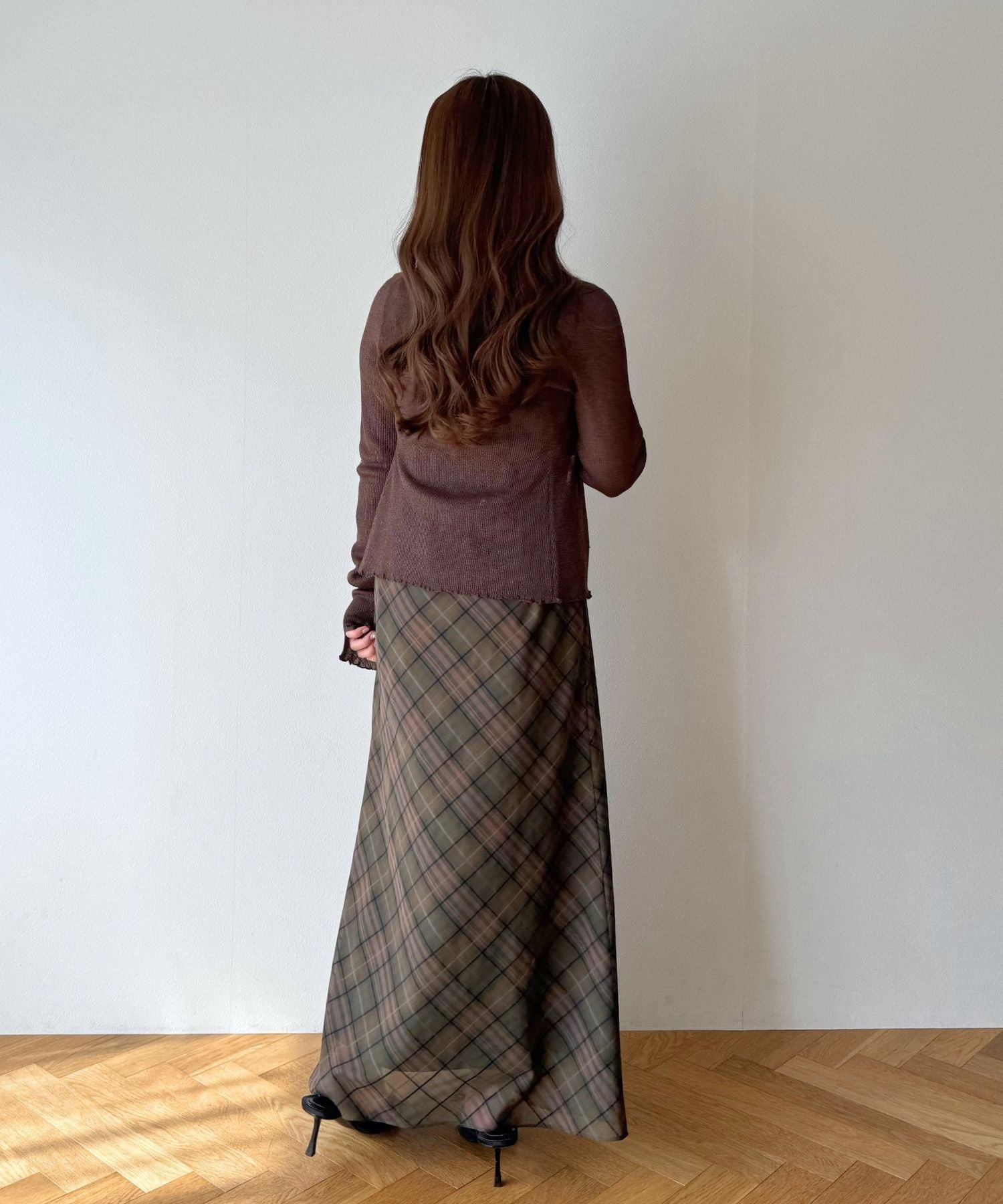 シアーリブニットカーディガン