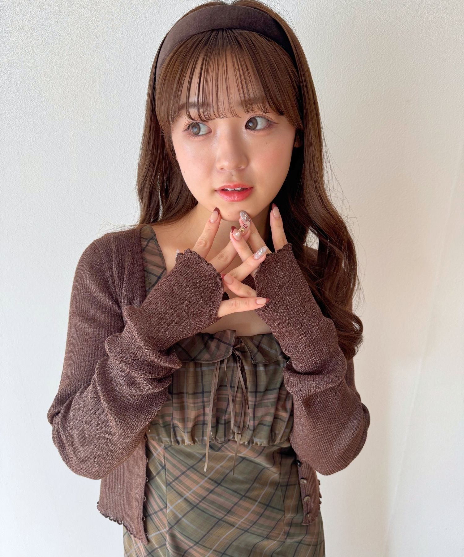 シアーリブニットカーディガン