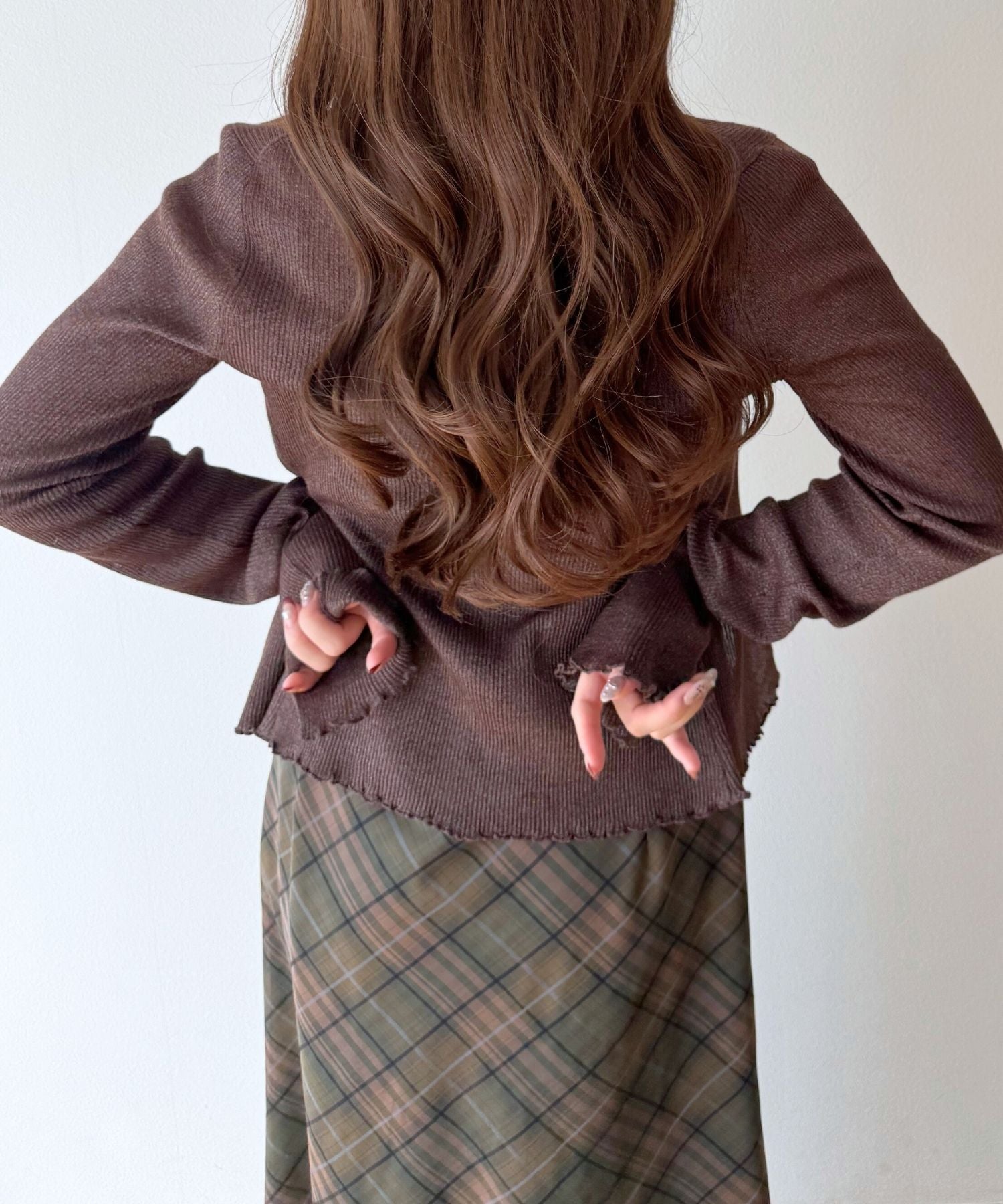 シアーリブニットカーディガン