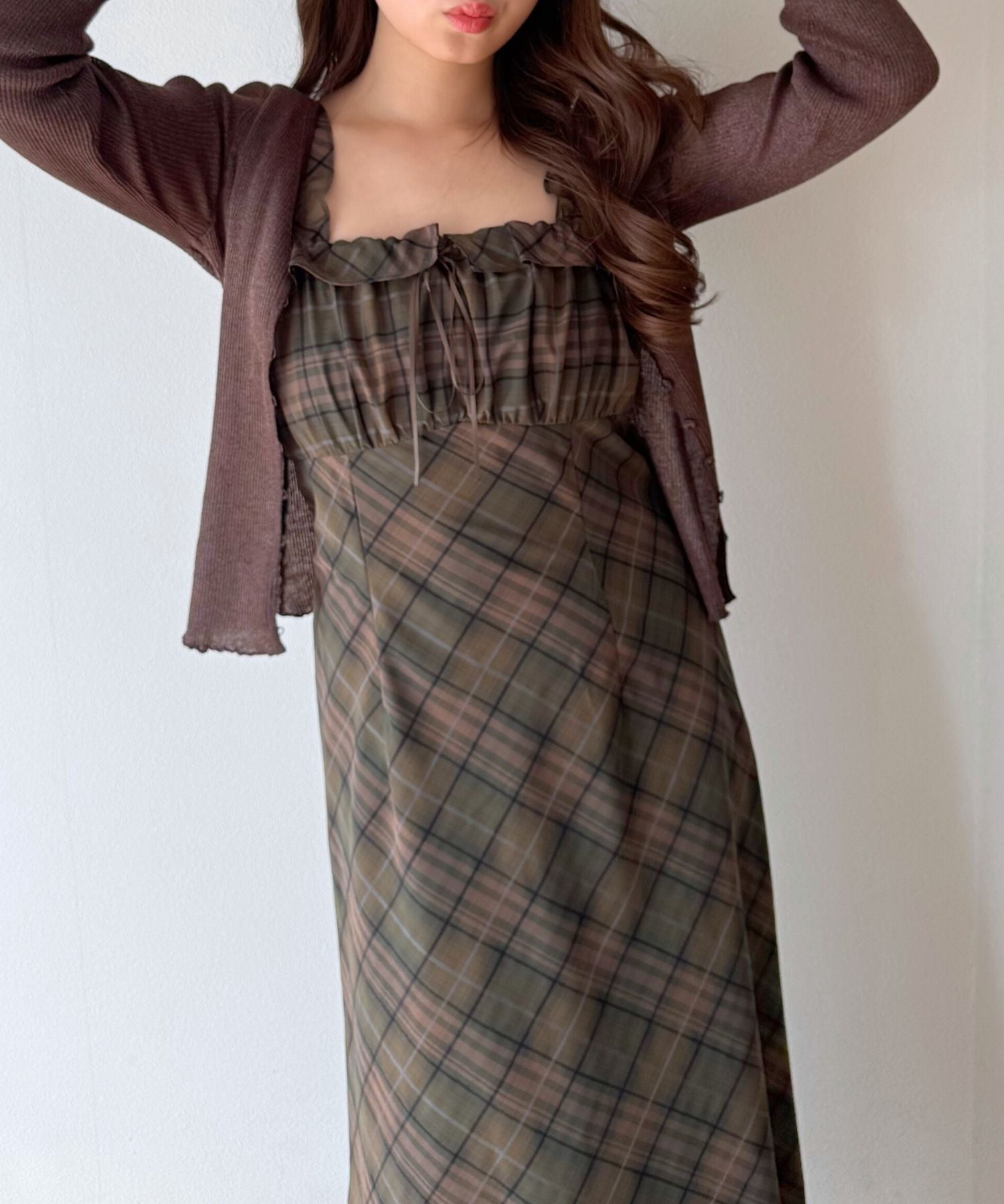 シアーリブニットカーディガン