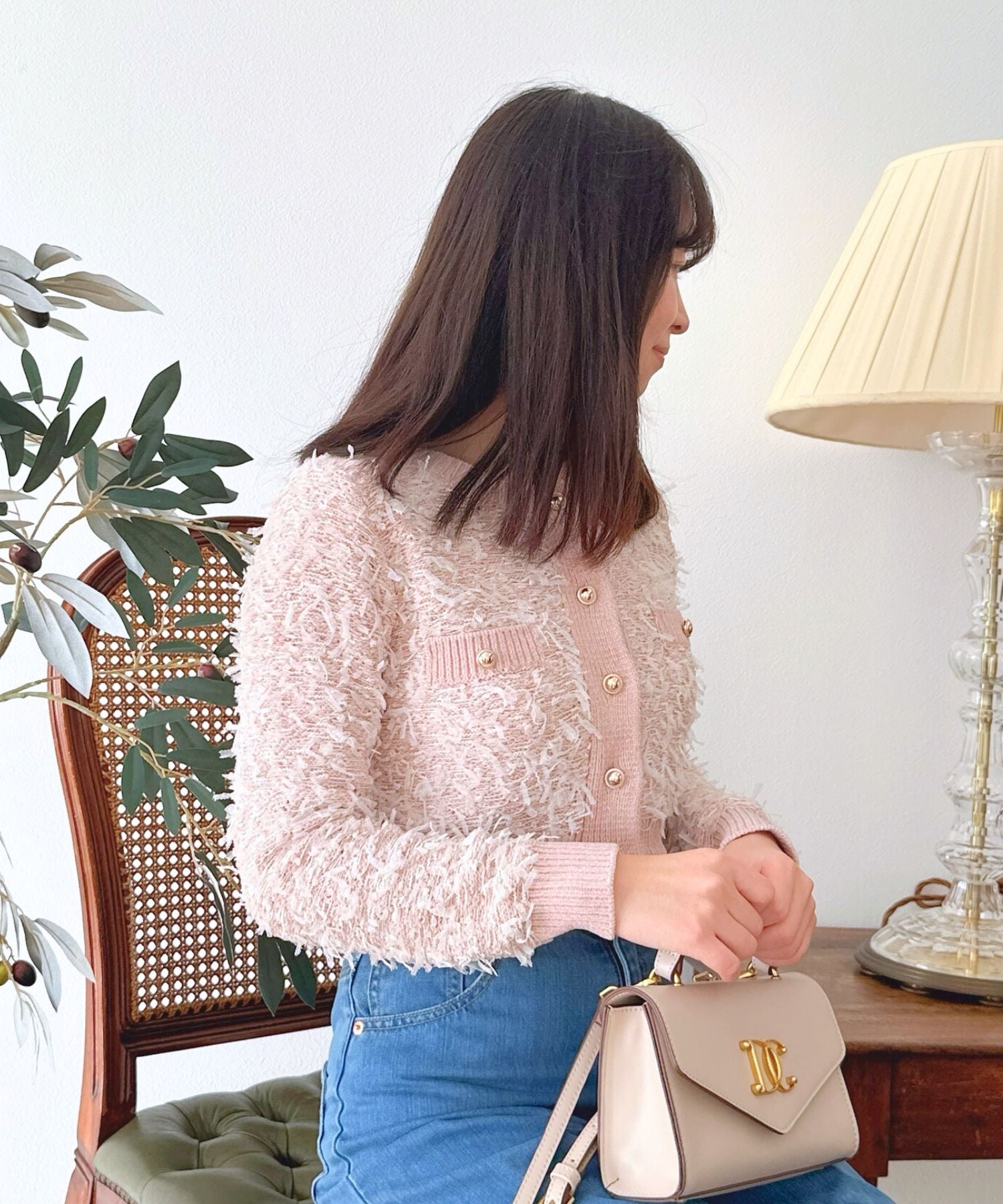 リボンフリンジカーディガン