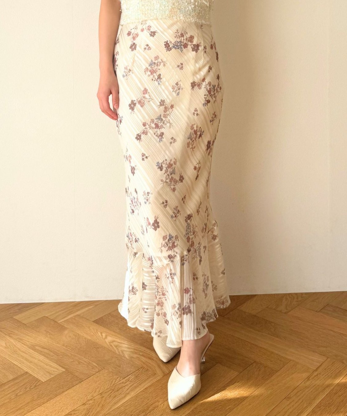 【預訂】亮片條紋花束裙