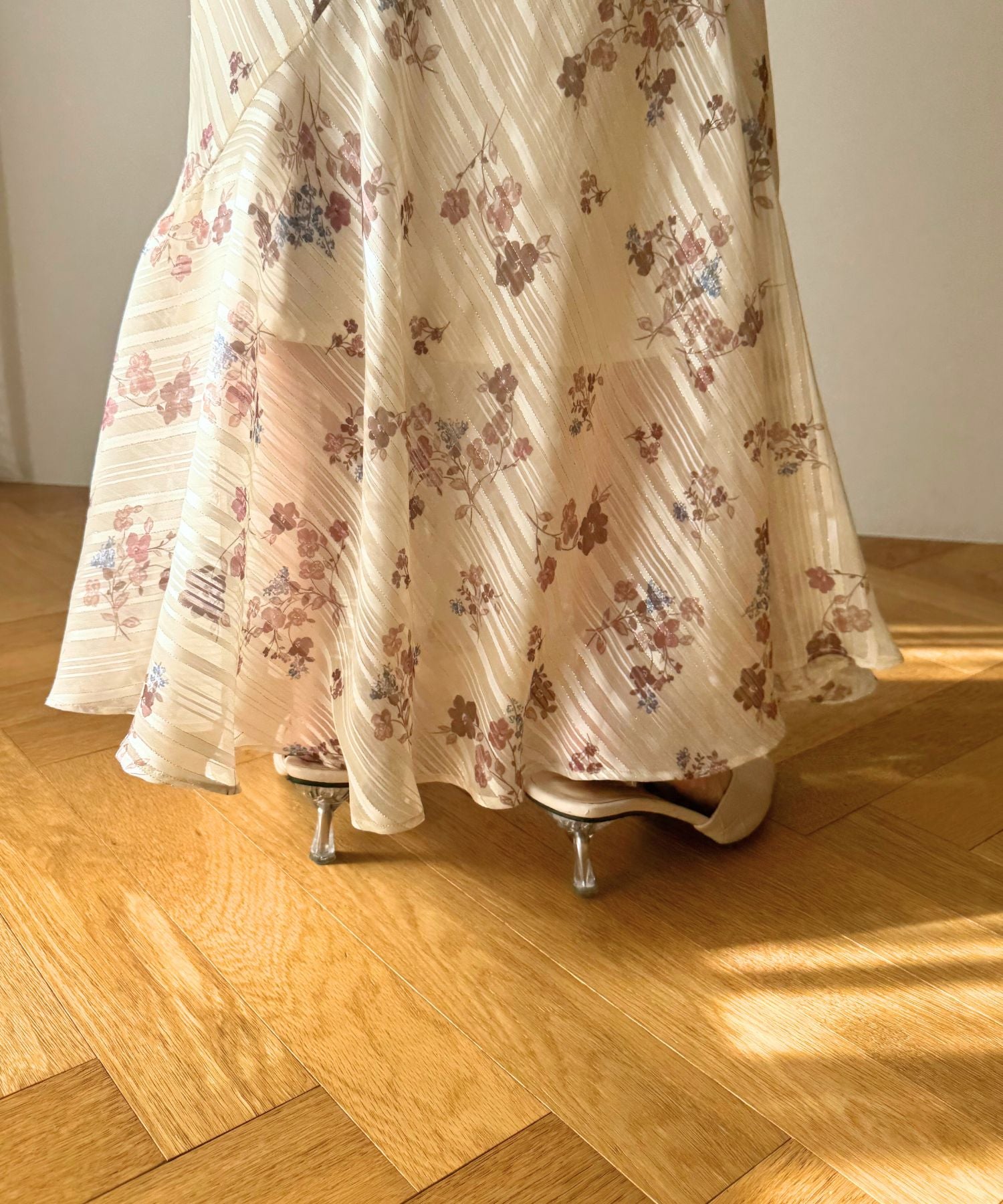 【預訂】亮片條紋花束裙