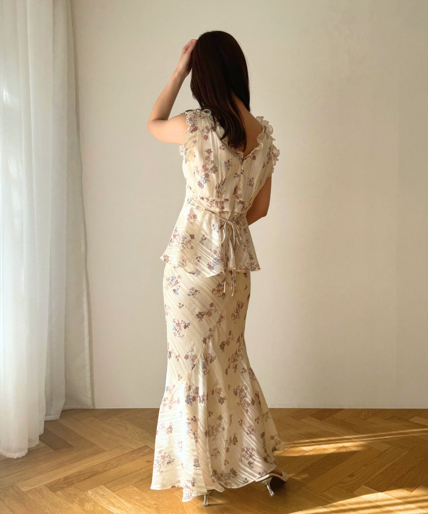 【預訂】亮片條紋花束裙