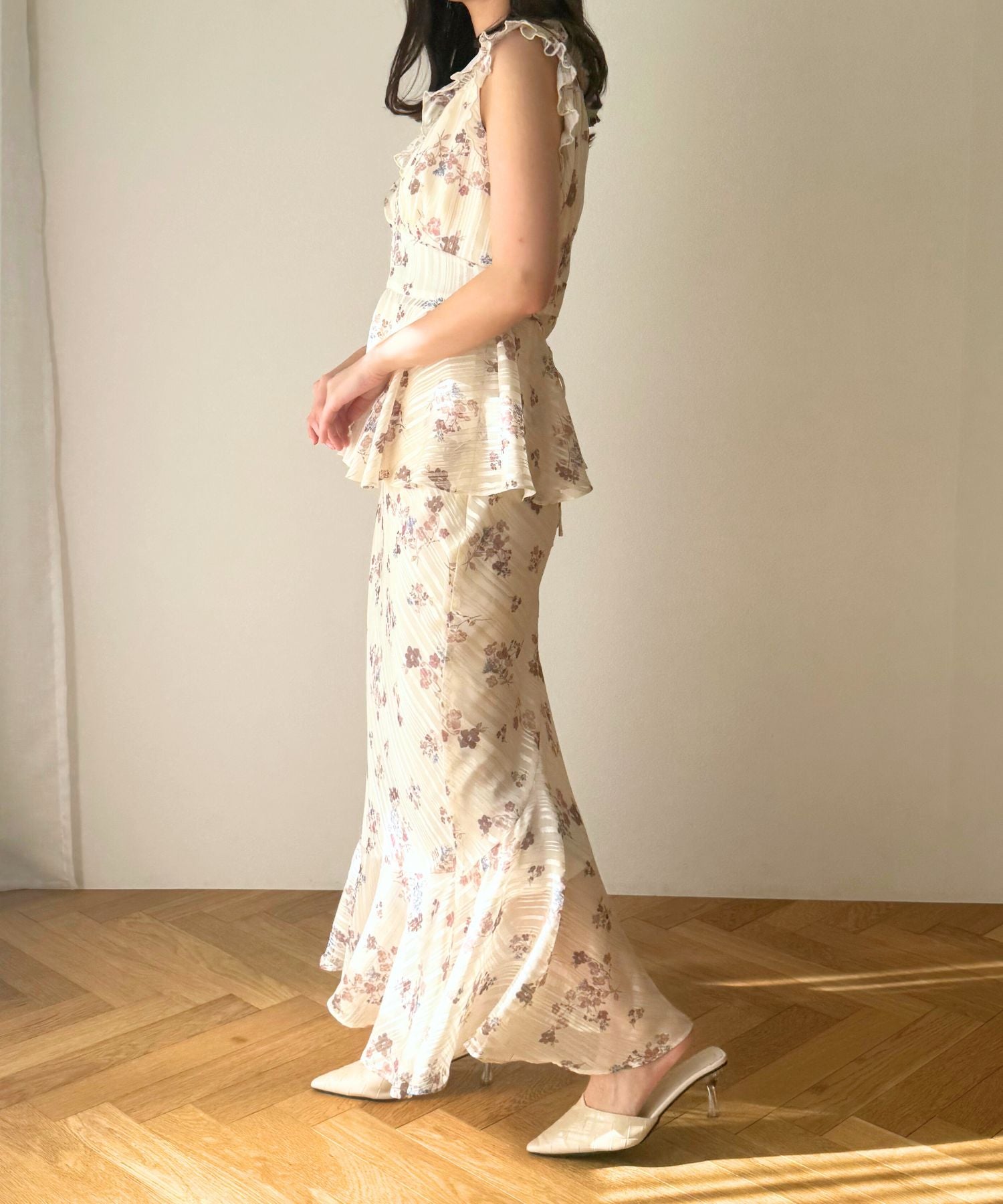 【預訂】亮片條紋花束裙