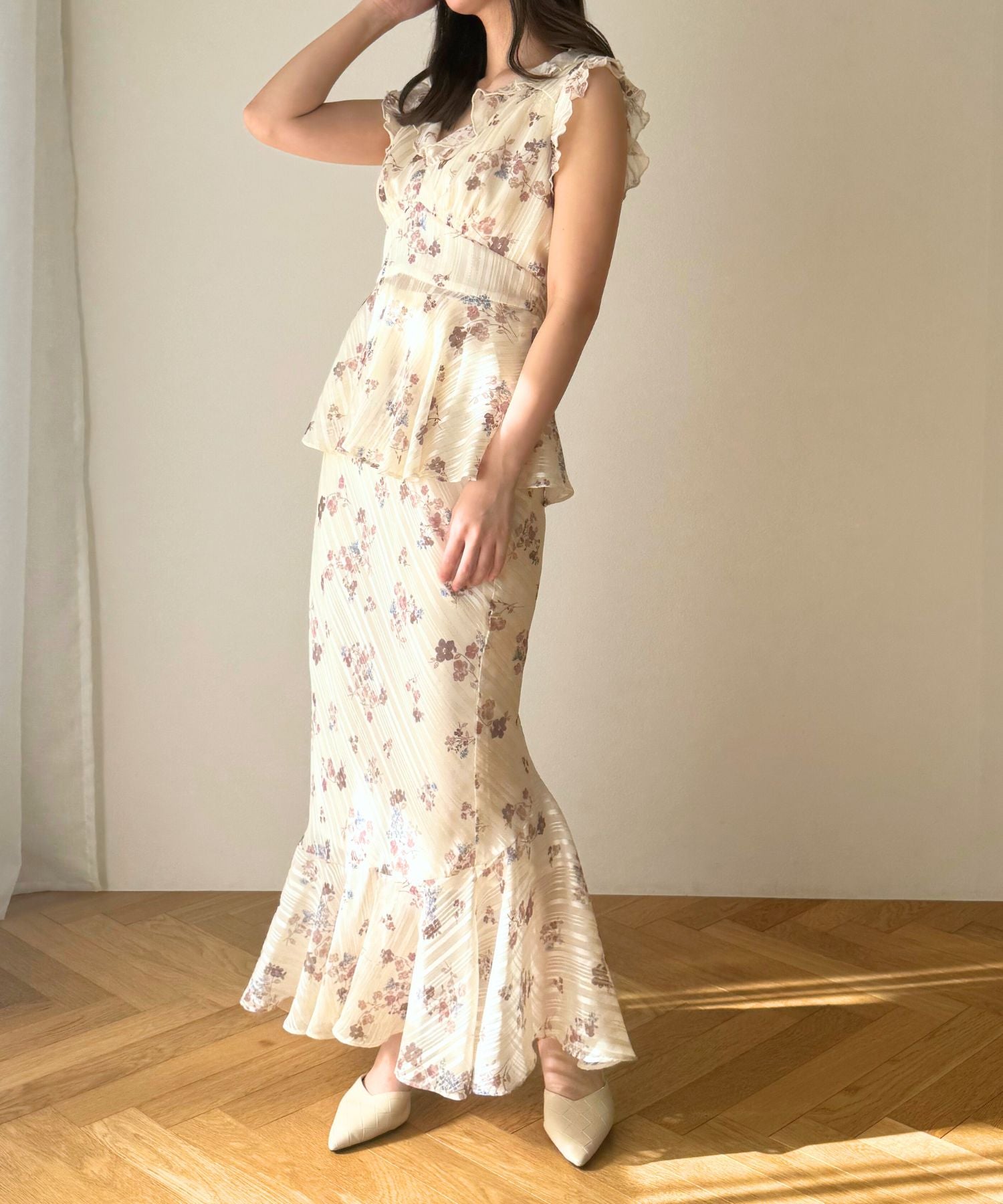 【預訂】亮片條紋花束裙