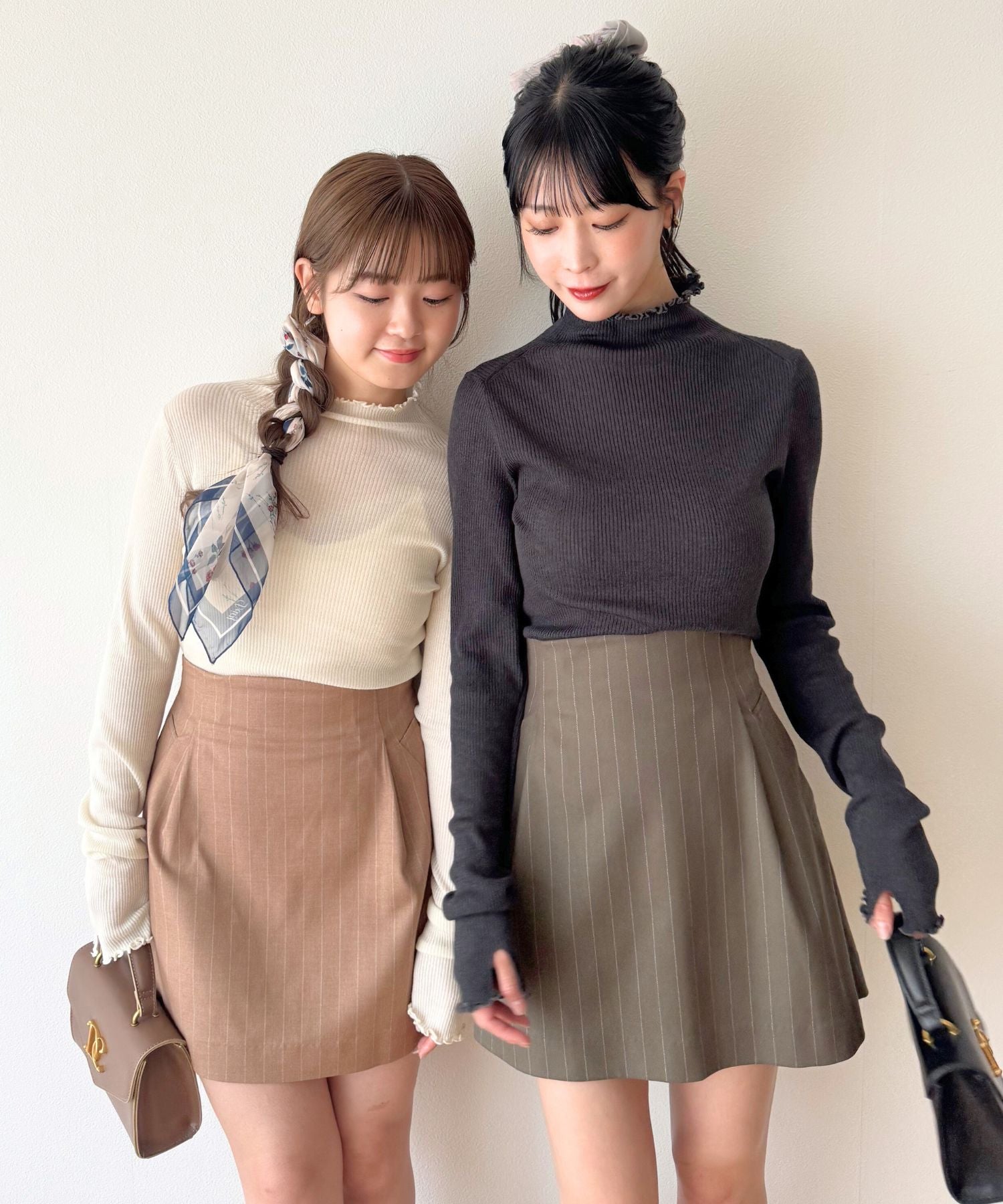 ストライプタックミニスカート