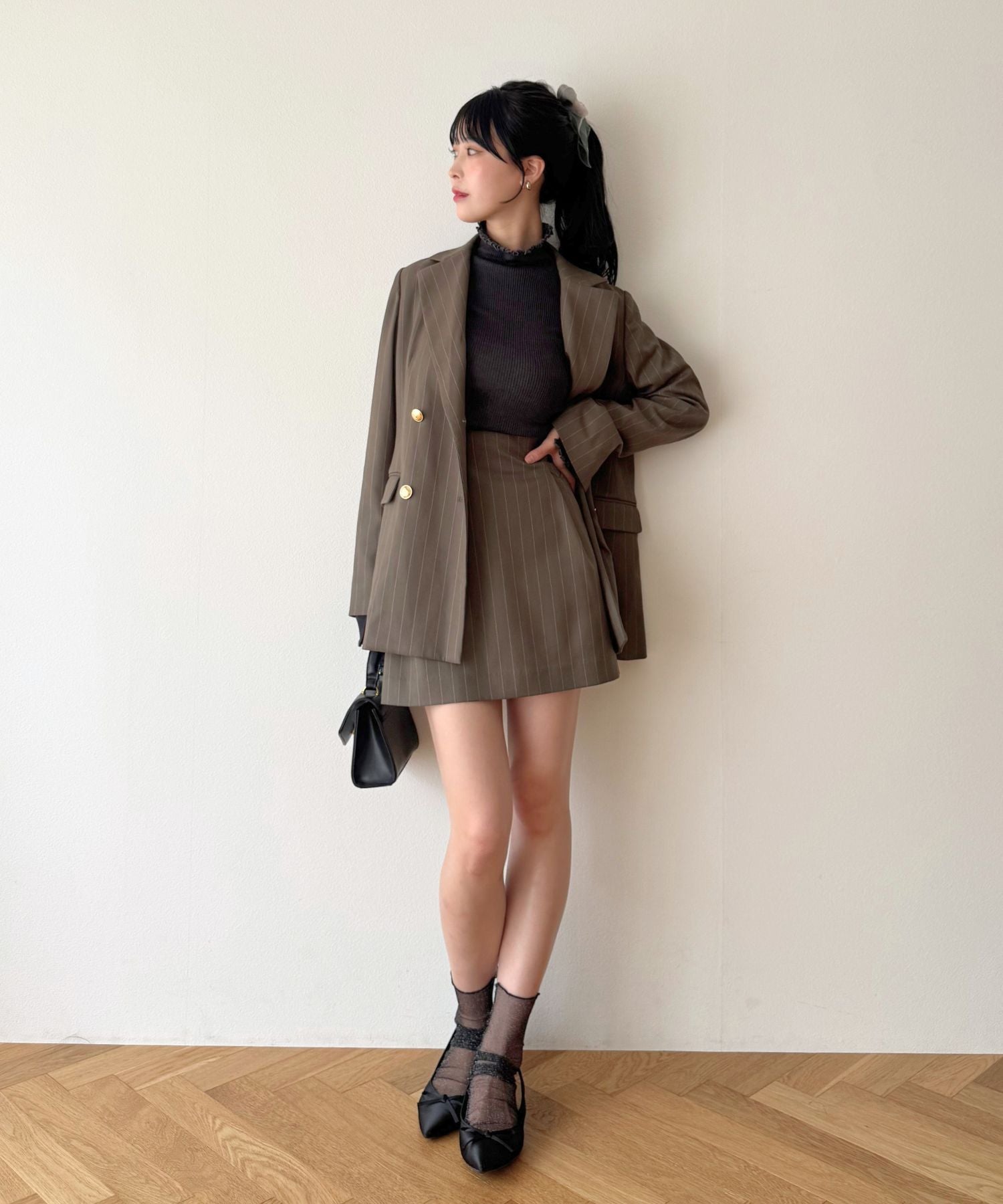 ストライプタックミニスカート