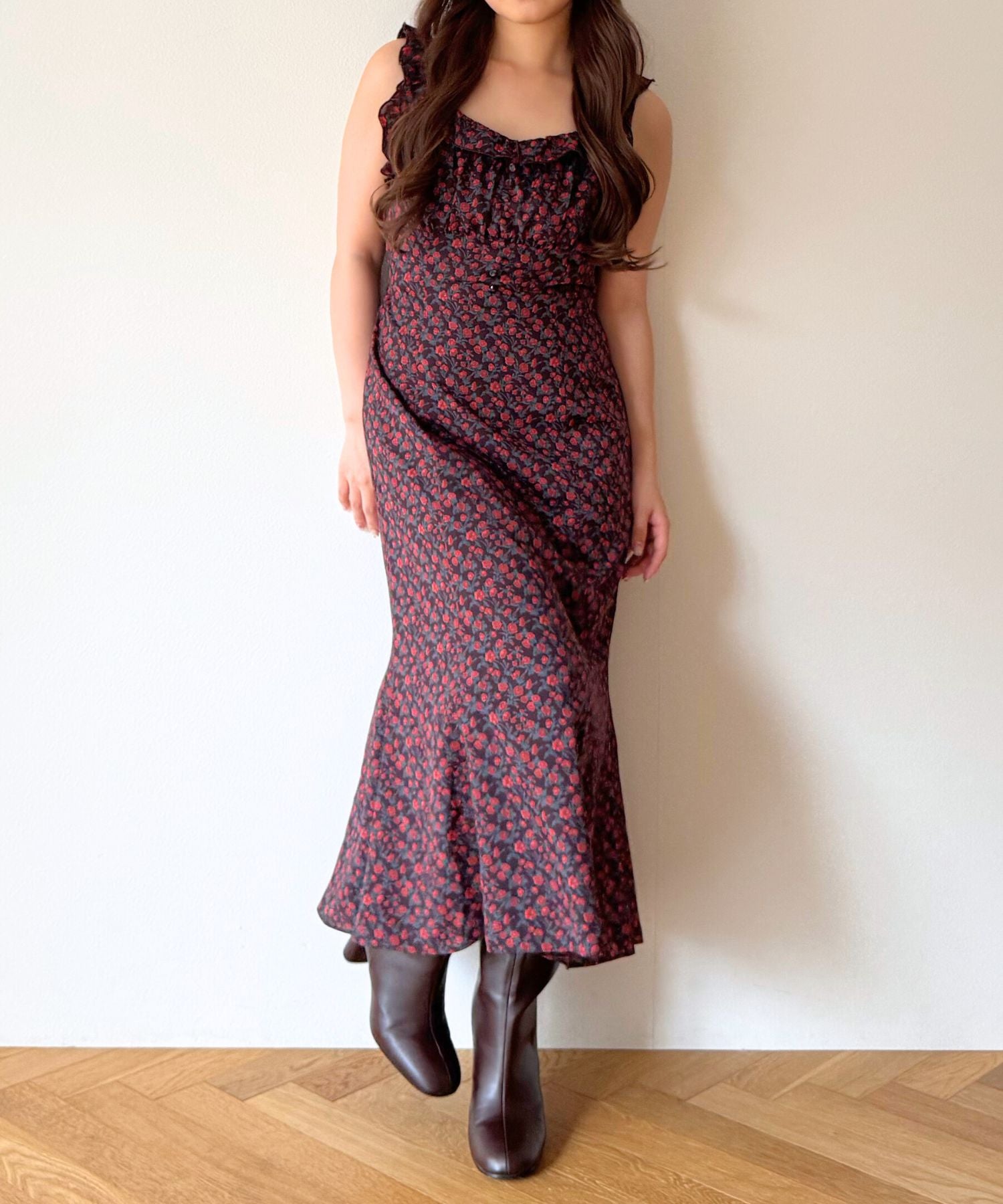 ヴィンテージローズフリルワンピース