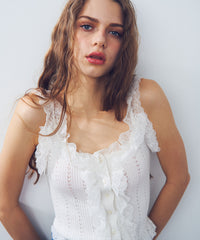 [Pre-order] Eyelet lace sleeveless knit