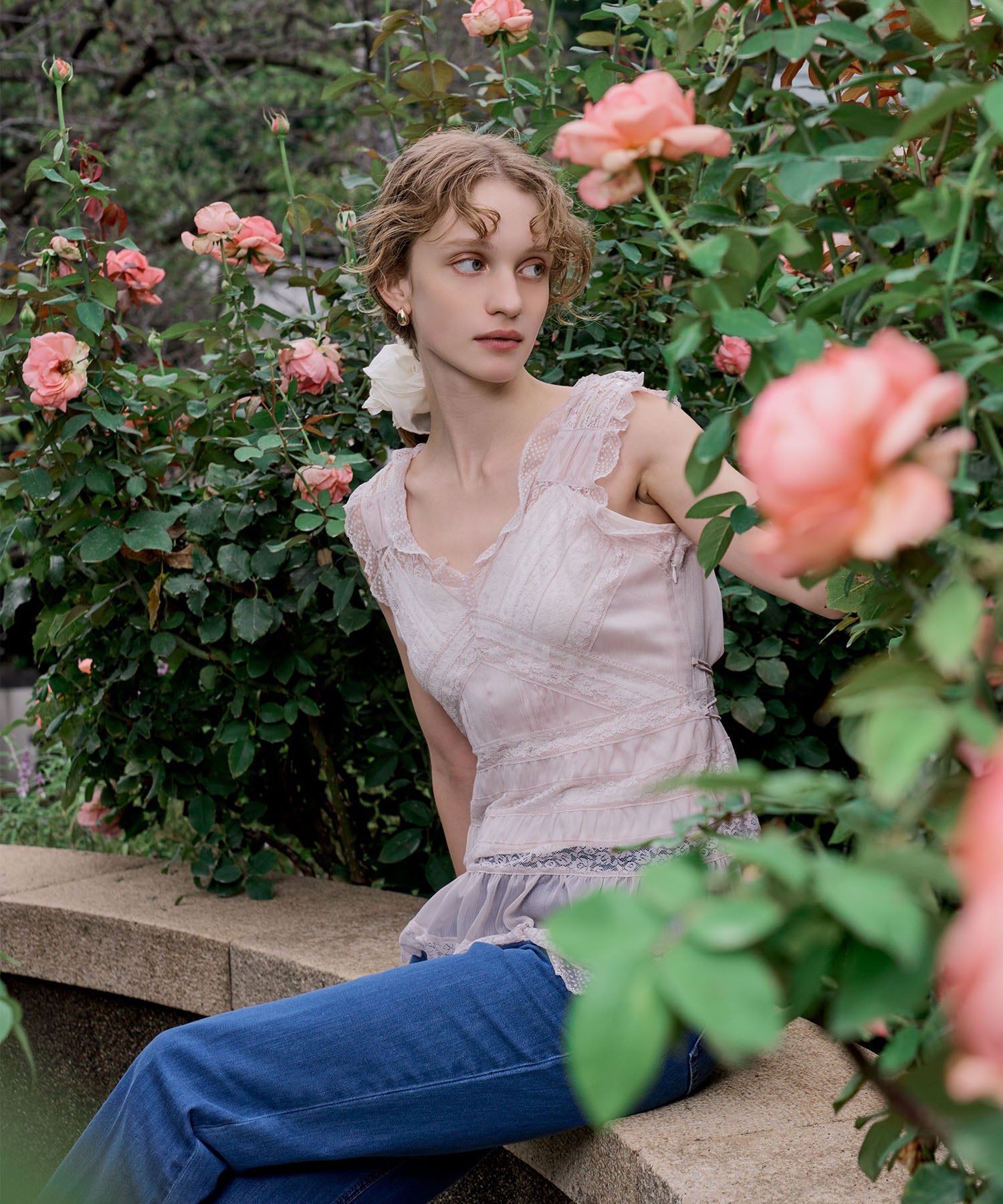 レースMIXバリエブラウス