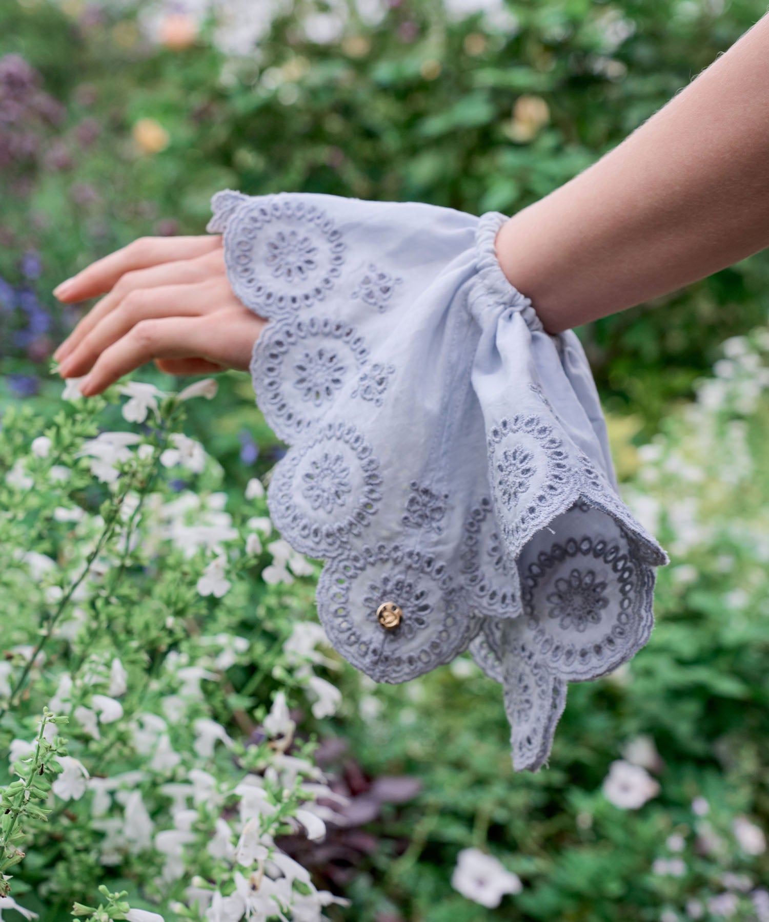 コットンボイルフラワーシュシュ