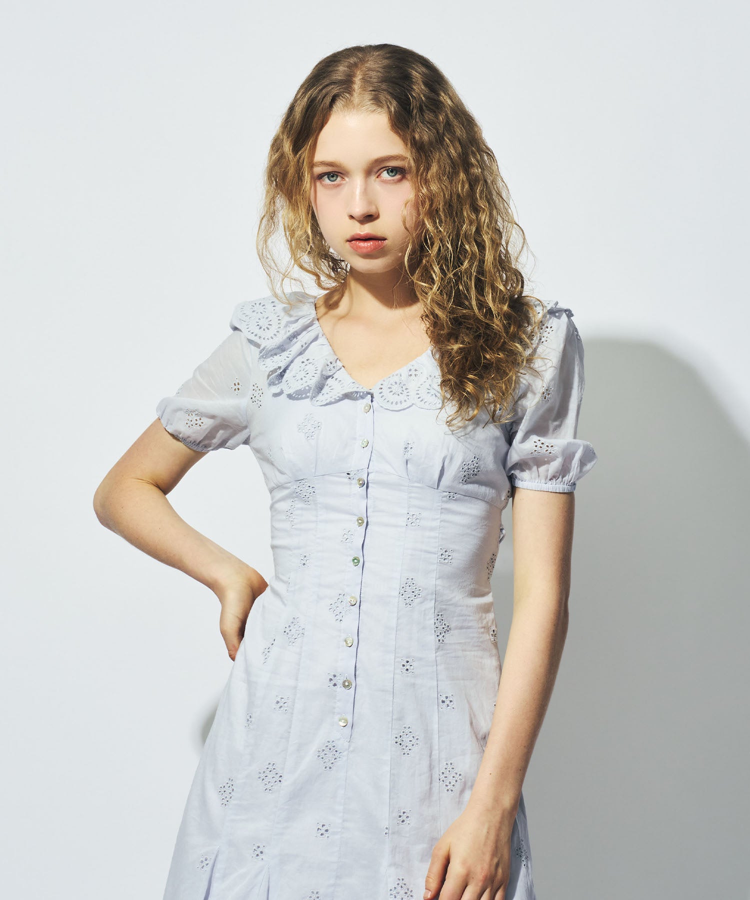 コットンボイルフラワーワンピース