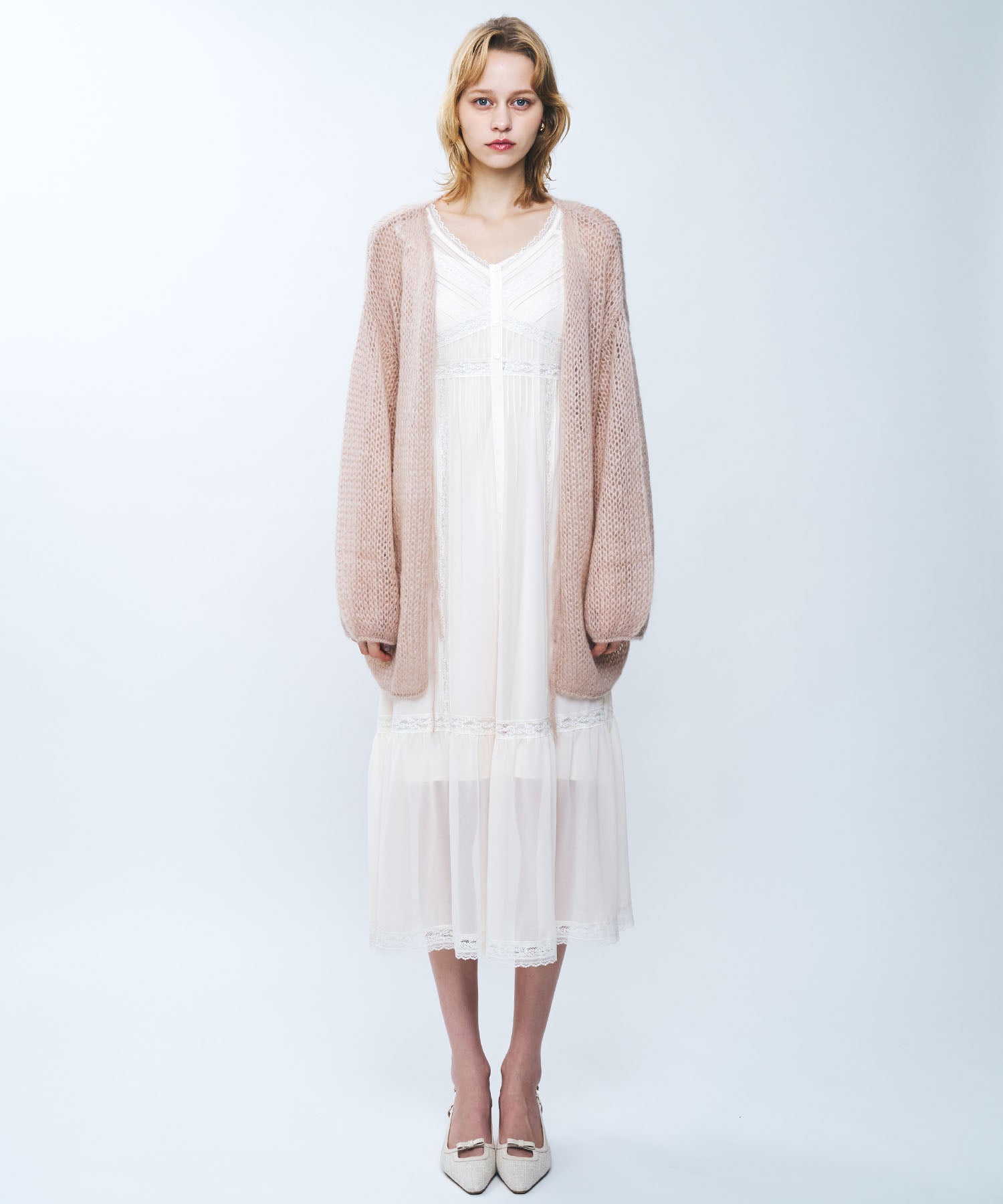 2wayキッドモヘヤシアーニット