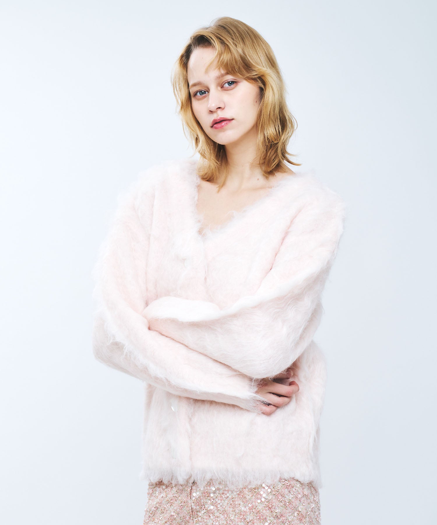 ブラッシュドシャギーカーディガン