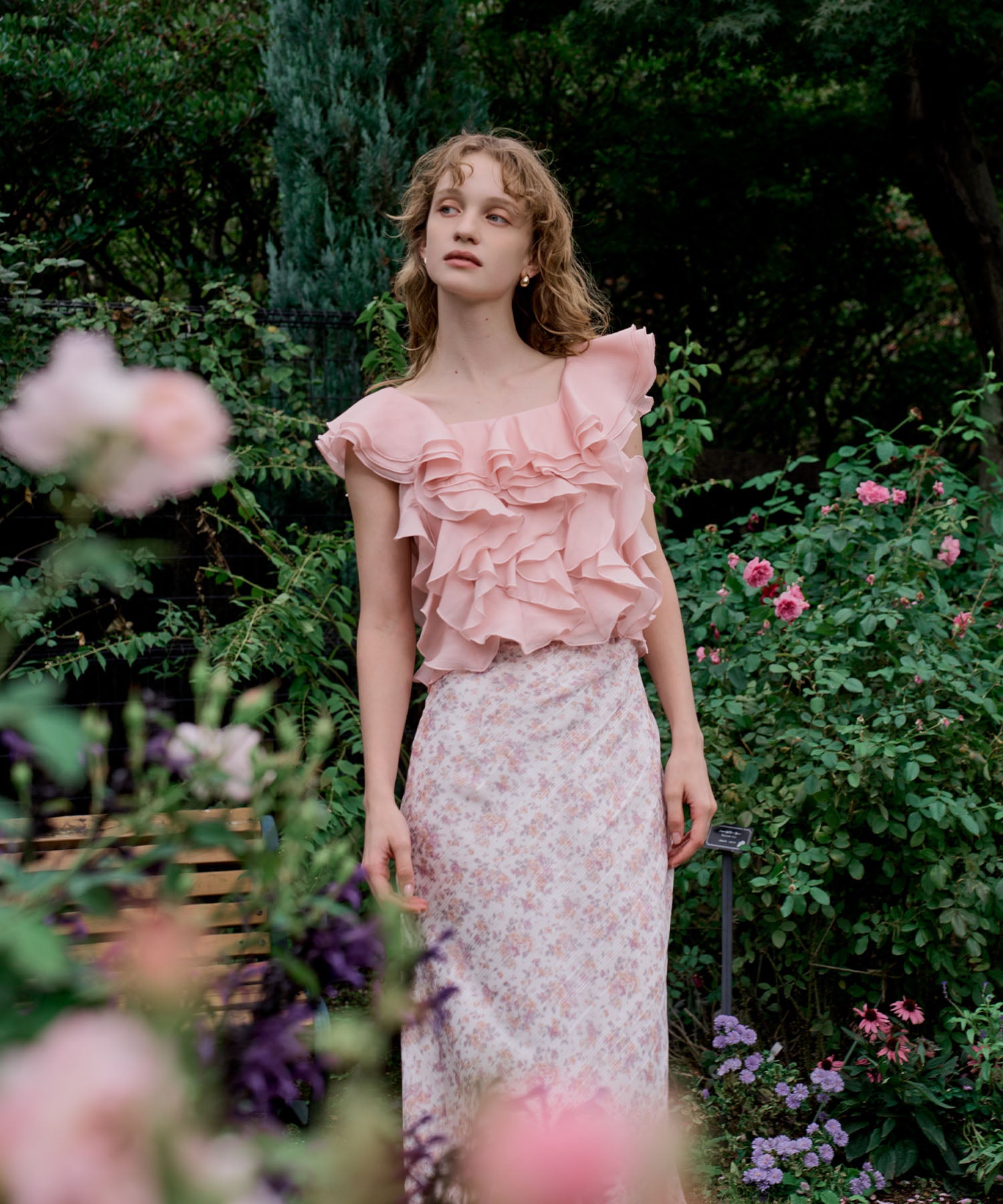 フルールラメシフォンスカート