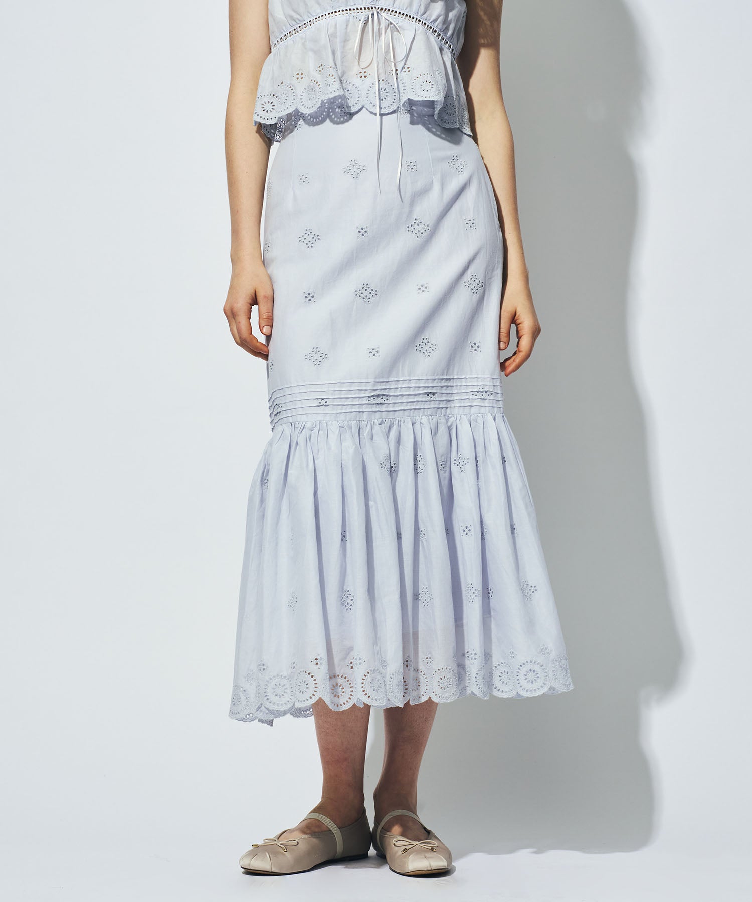 コットンボイルフラワースカート