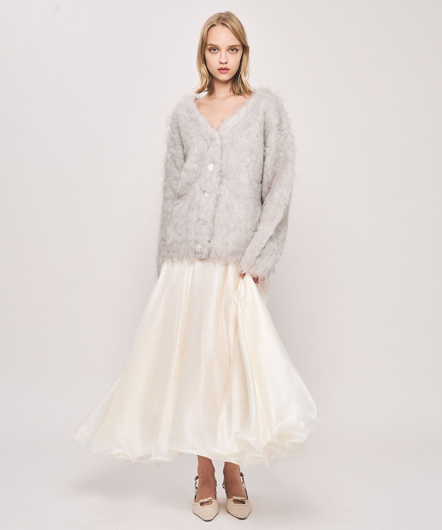 ブラッシュドシャギーカーディガン