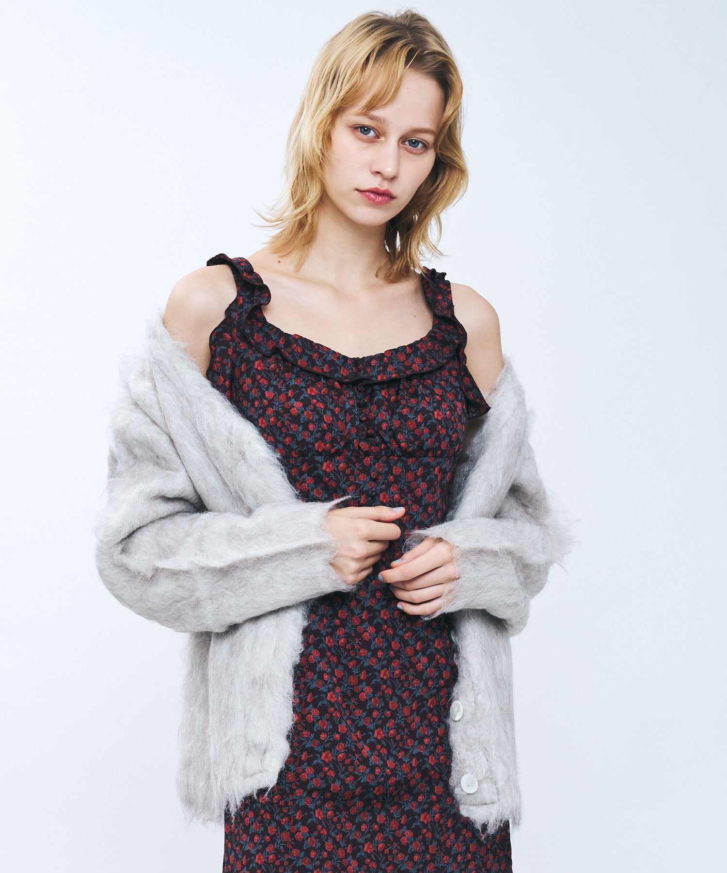 ブラッシュドシャギーカーディガン