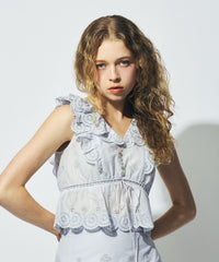 コットンボイルフラワーブラウス