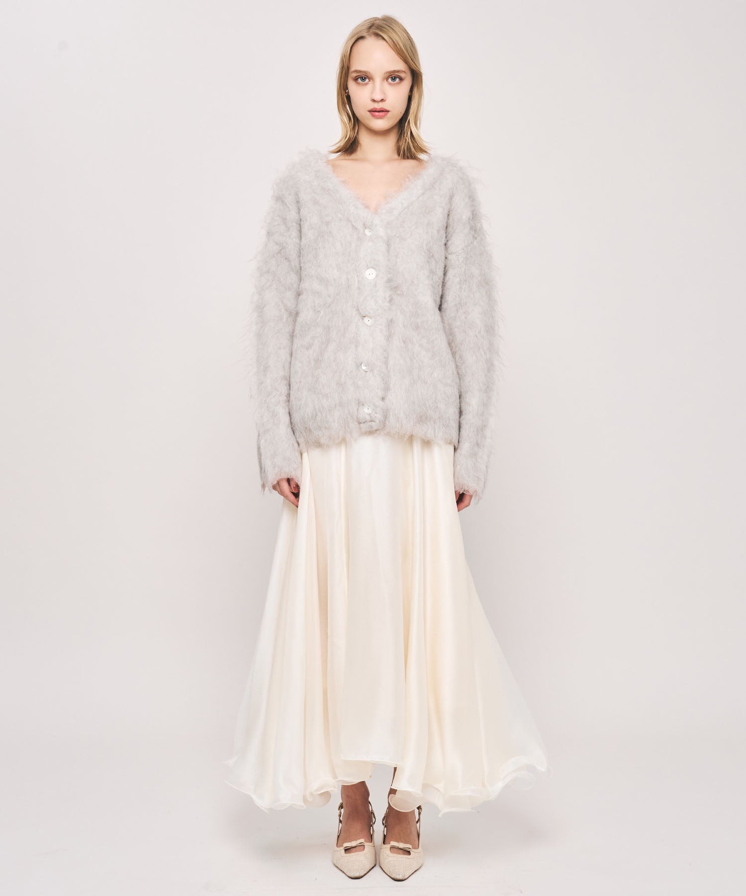 ブラッシュドシャギーカーディガン