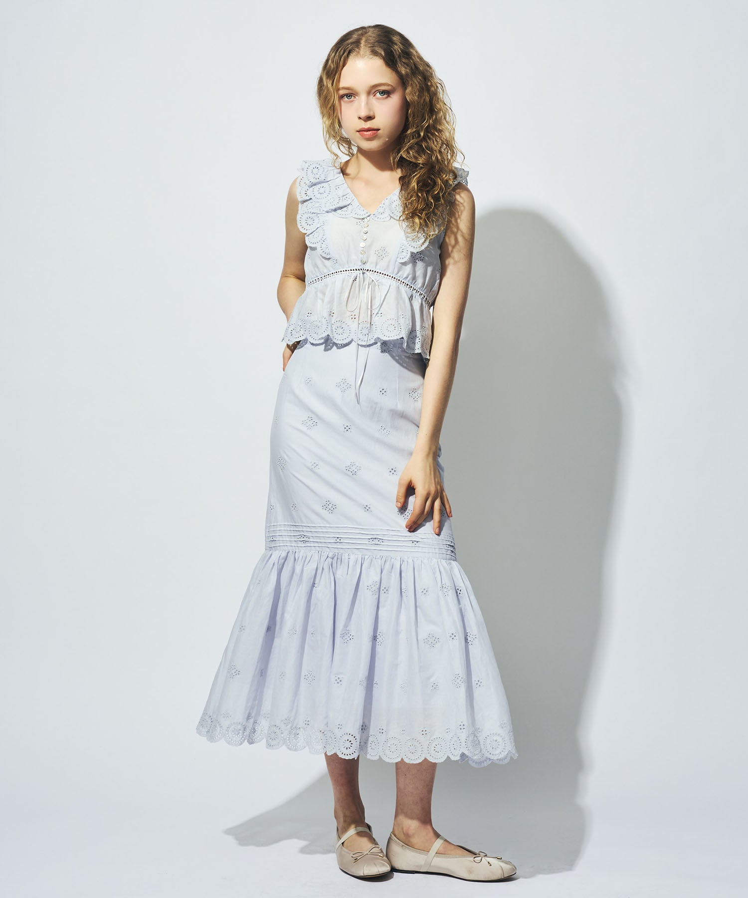 コットンボイルフラワースカート