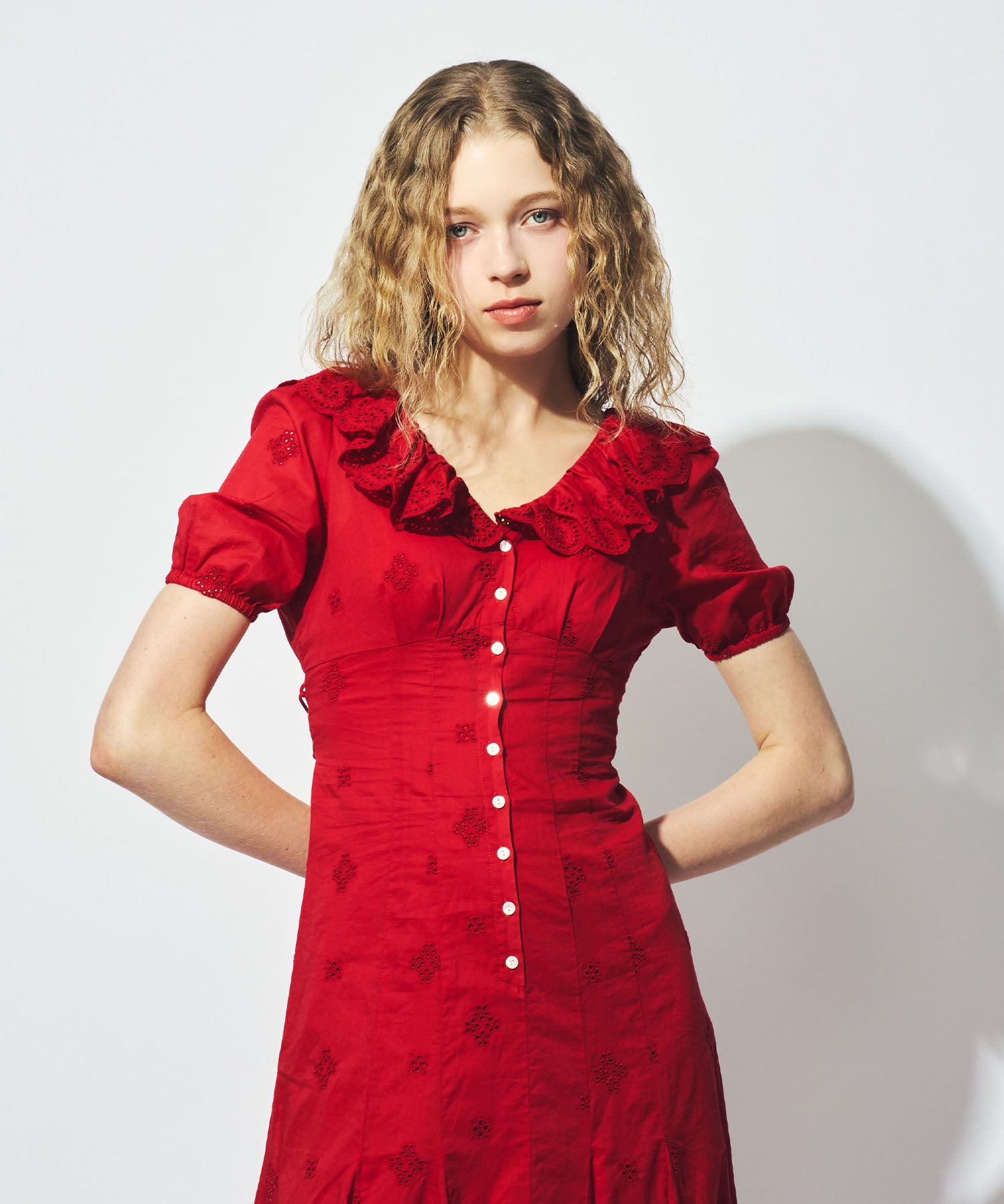 コットンボイルフラワーワンピース