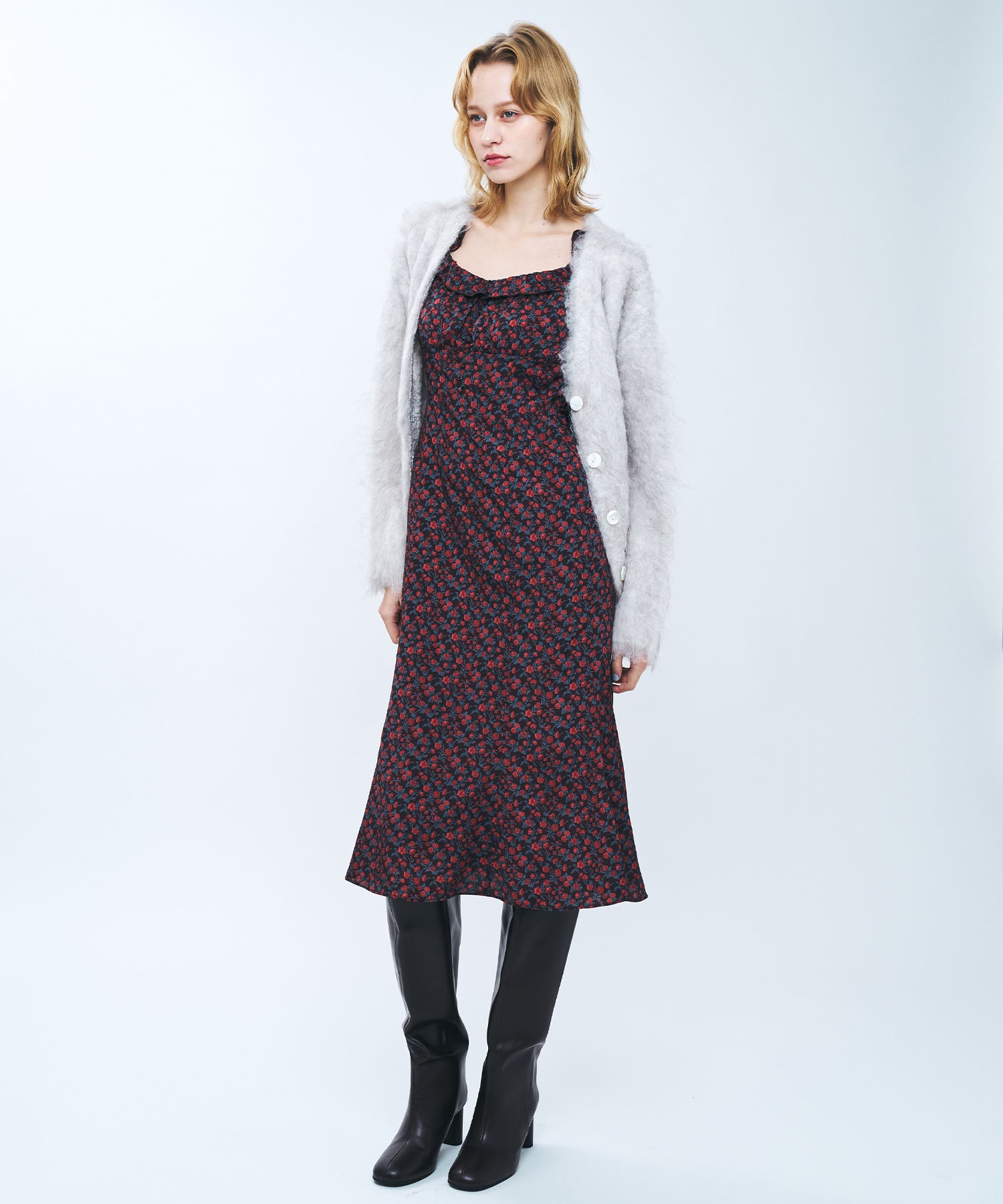 ブラッシュドシャギーカーディガン