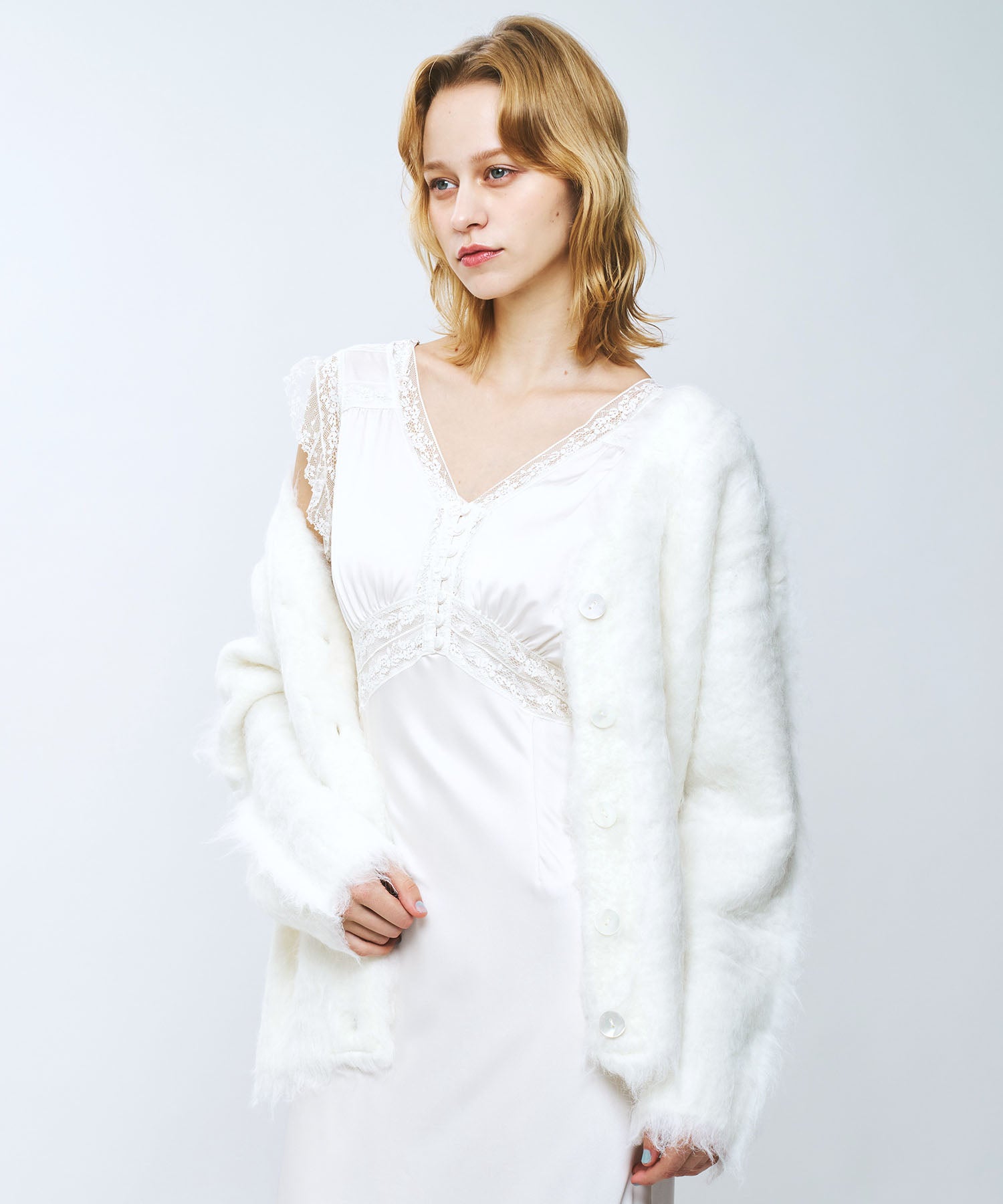 ブラッシュドシャギーカーディガン