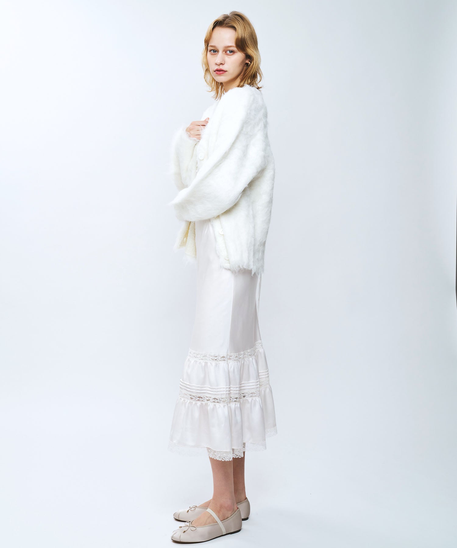 ブラッシュドシャギーカーディガン