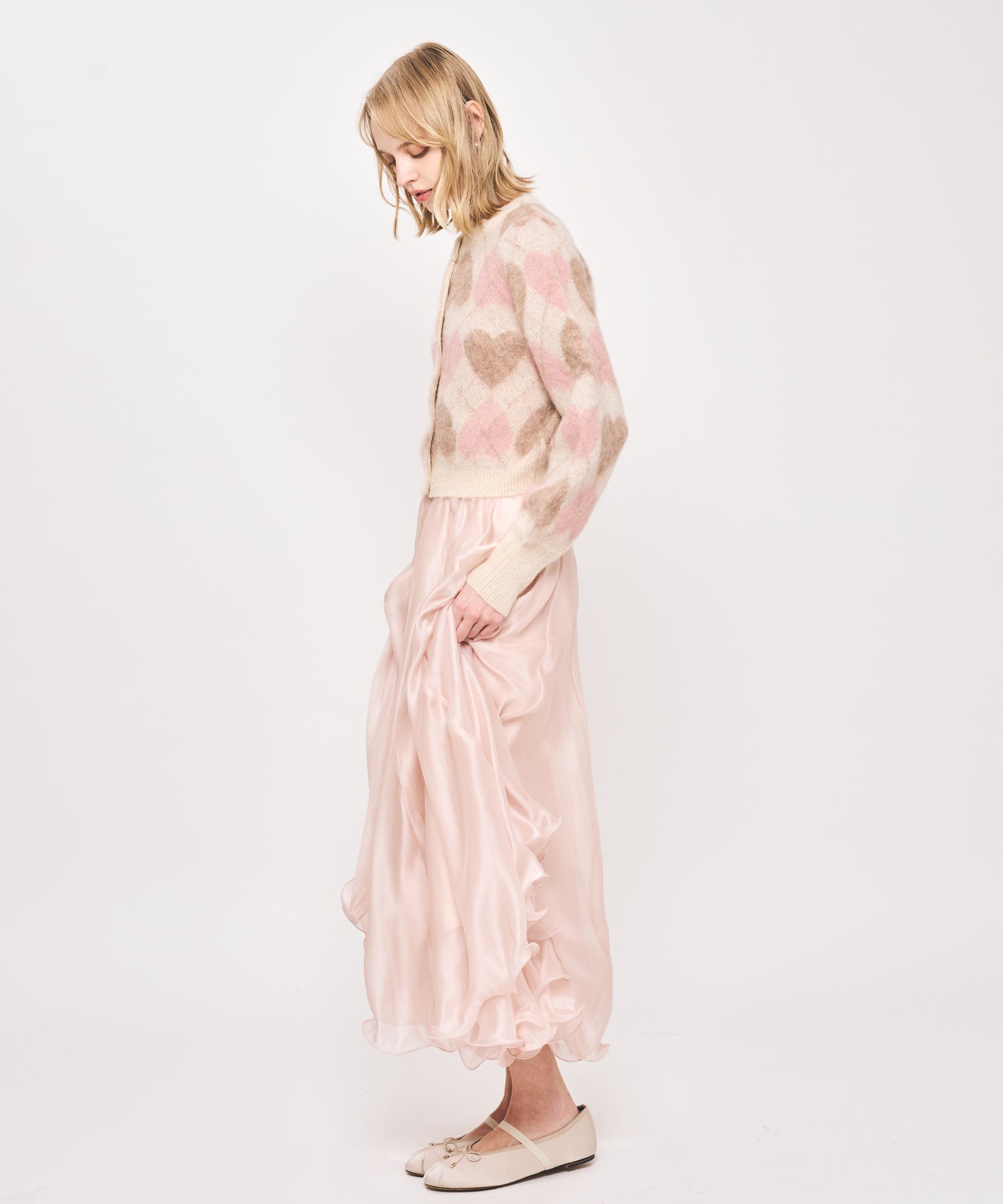 ハートアーガイルカーディガン