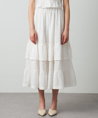 [Pre-order] Cotton lace gathered skirt