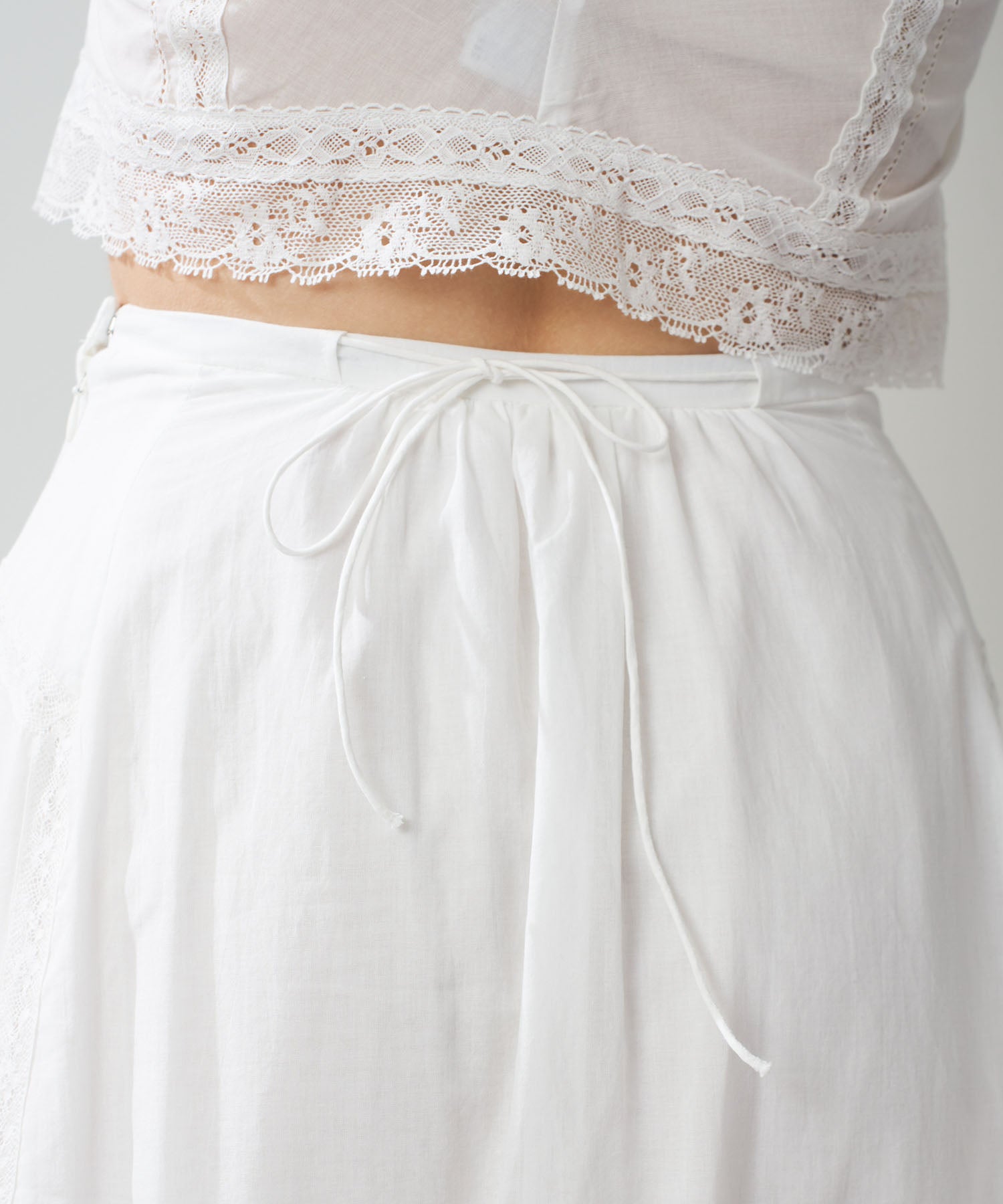 [Pre-order] Lace pin tuck long skirt