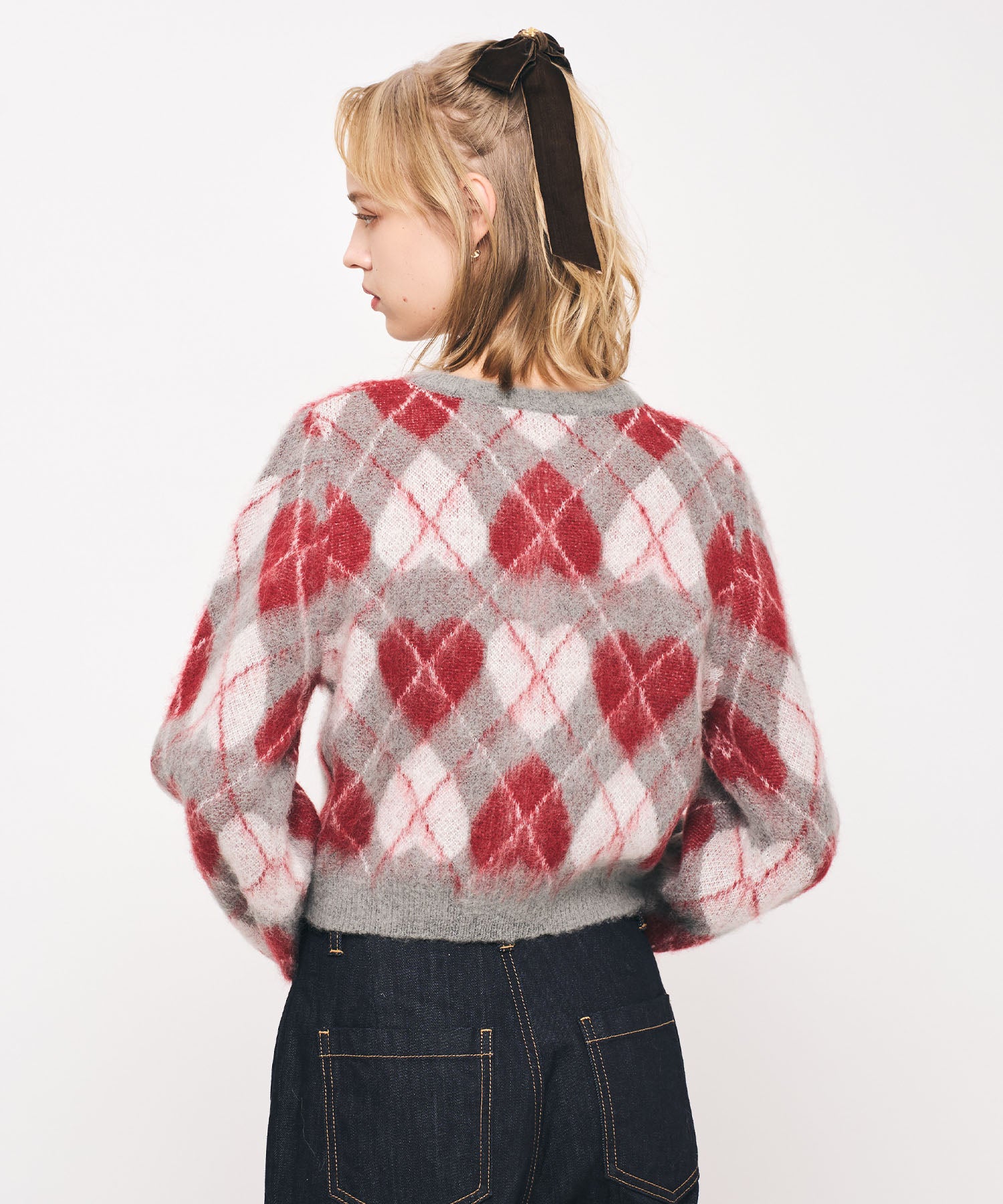 ハートアーガイルカーディガン