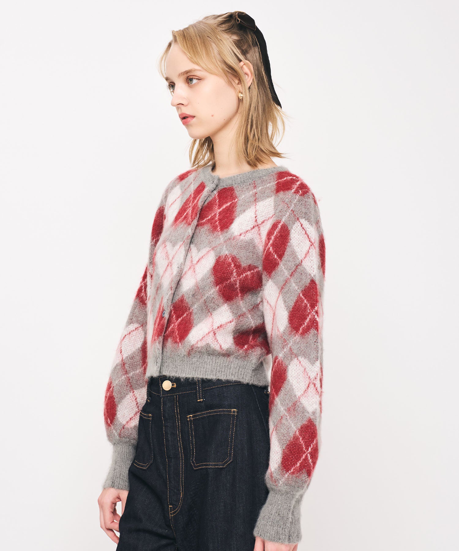 ハートアーガイルカーディガン