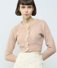 Glittery shaggy cardigan