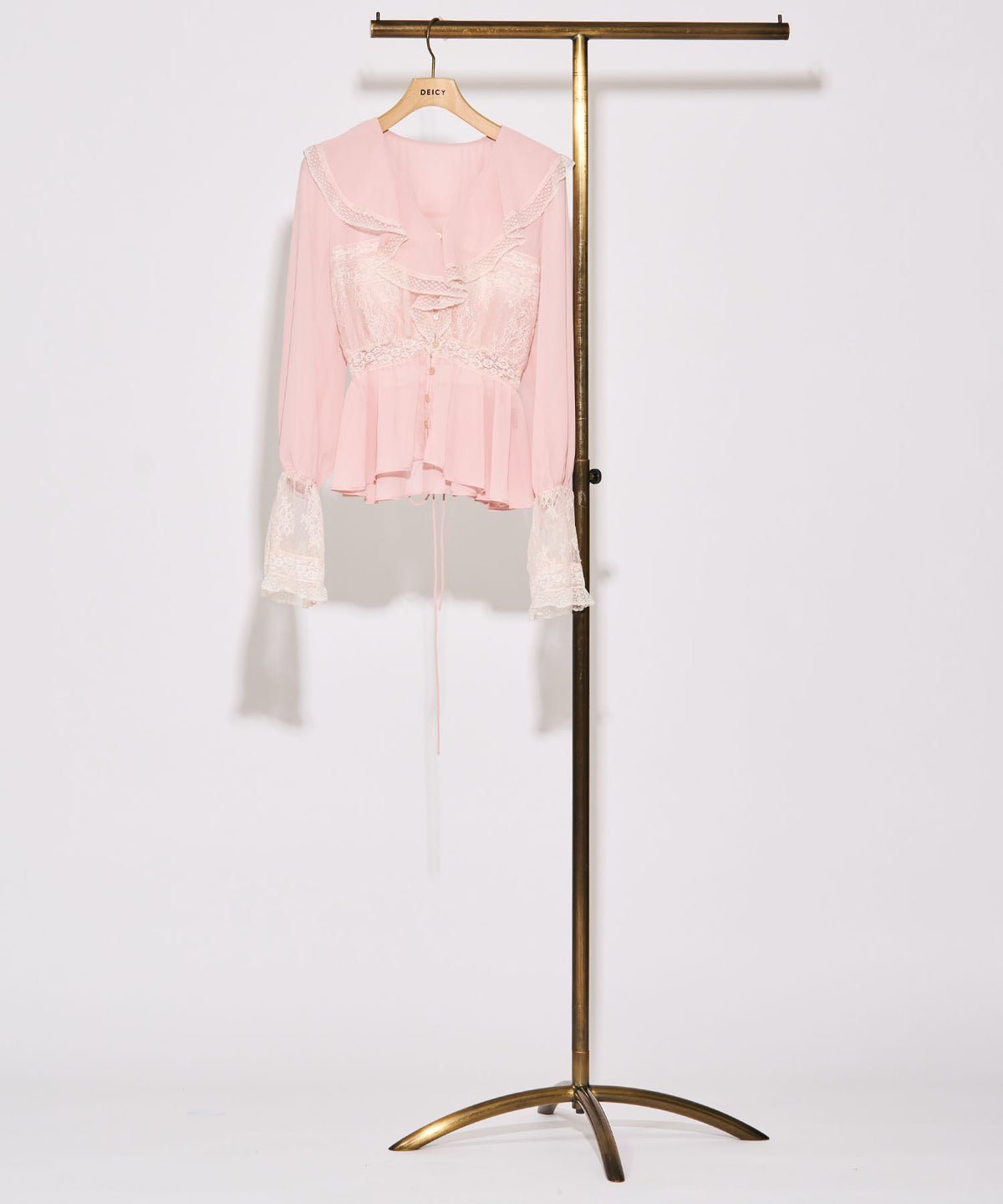レースシフォンフリルブラウス